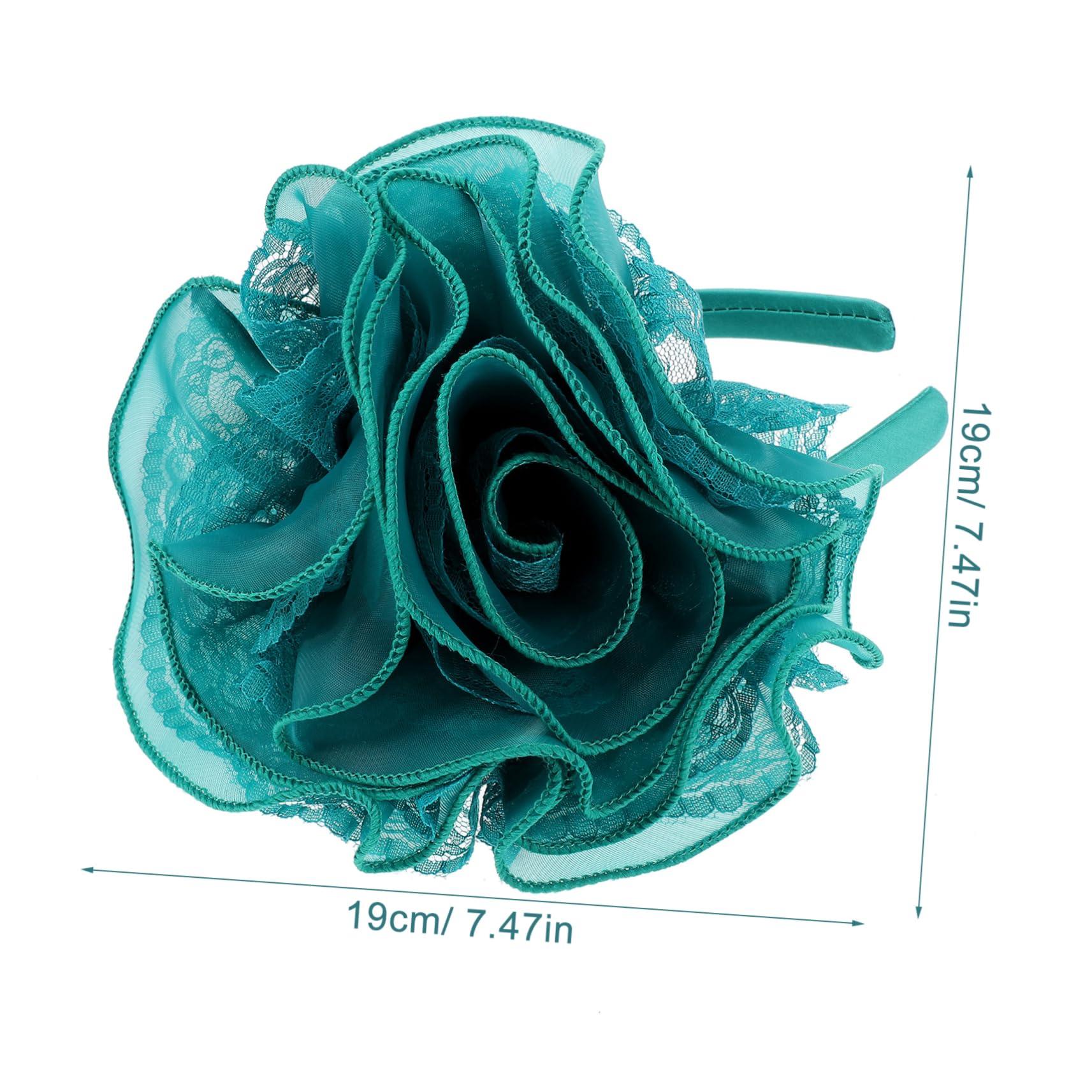 SOESFOUFU SOESFOUFU Lace Metal Green Bridal Headband Headband for Women Wedding Hair Accessories Large Headband for Bridal