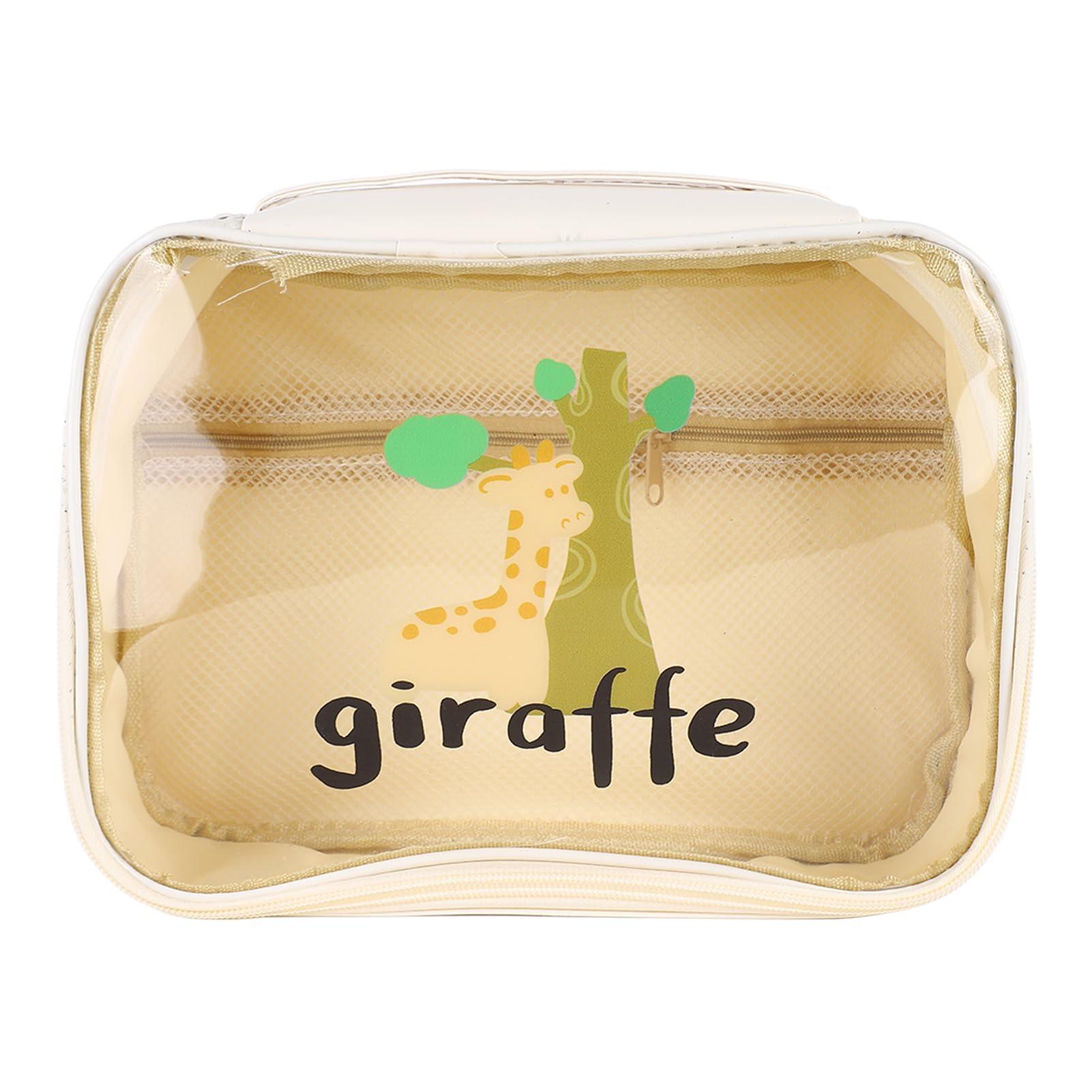 Sempoda Sempoda Clear Makeup Bags,Lightweight Large Capacity Cute Clear Toiletry Bags,Large Makeup Bags for Women Cosmetic Toiletry Makeup Organizer Bag with Detachable Brush Holder(Beige)