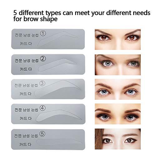 TMISHION Eyebrow Stencils 50 Pcs 5 Styles Eyebrow Stencil for Semi-permanent Make Up Eyebrow Shape DIY Self-adhesive Stencil Tattoo Microblading Eyebrow Styling Makeup Help Tool