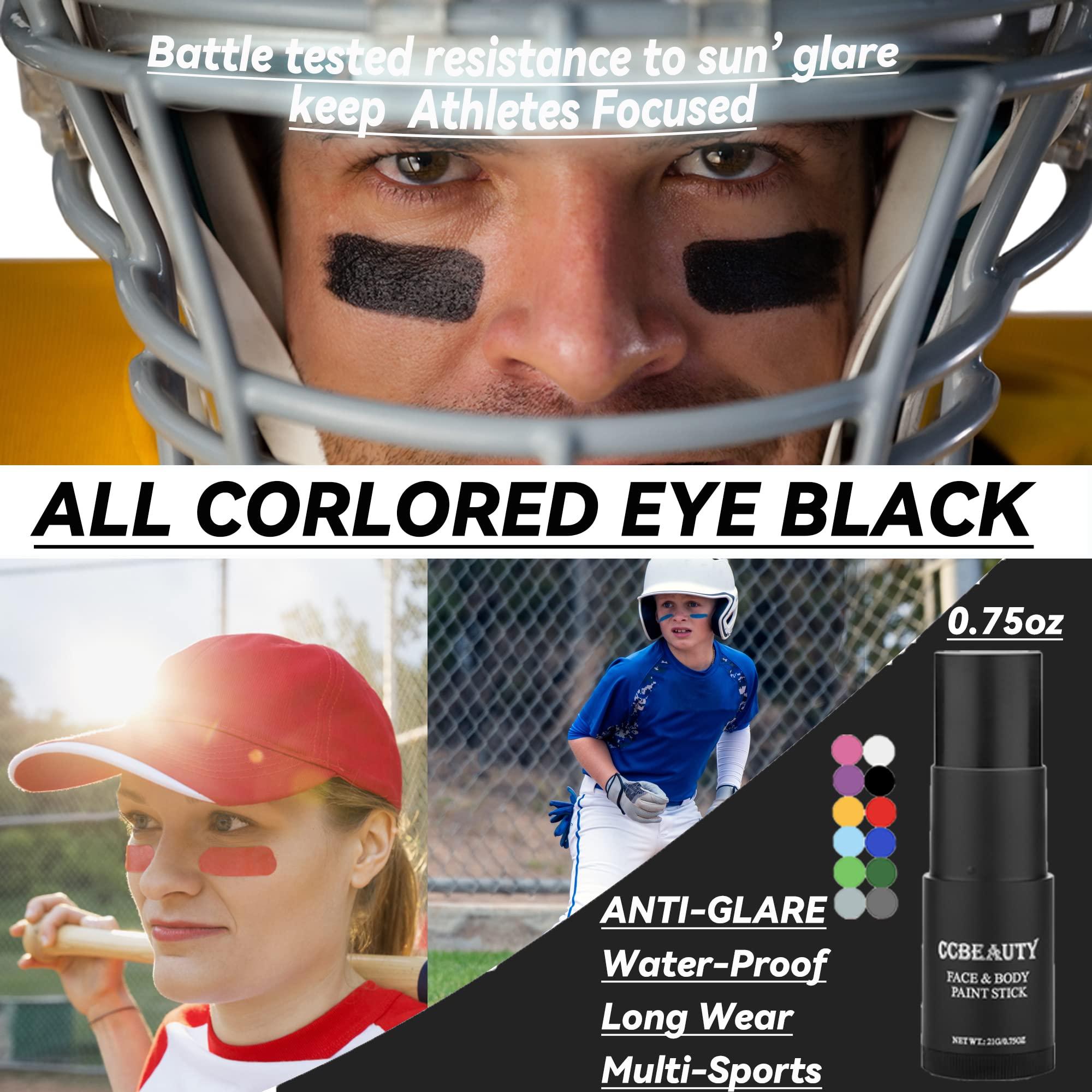 CCbeauty CCBeauty Clown White Face Body Paint Stick Oil, White Eye Black Sticks for Sports, Cream Skeleton Joker Mime Foundation Makeup, Hypoallergenic Face Painting Kit for Halloween SFX Cosplay Costume Party