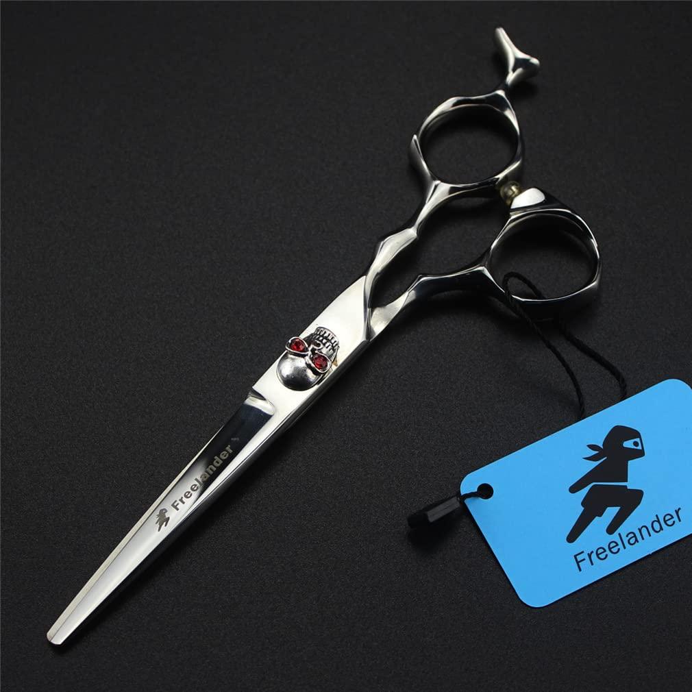 KOAIEZ KOAIEZ 6.0 Inch Silver Professional Stainless Process Barber Scissors, Salon Barber Hairdressing Shears Barber Kit, Sharp and Precise, for Women, Men and Hairdressers