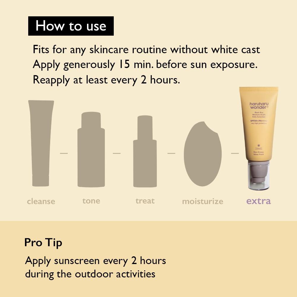 HARUHARU Haruharu Wonder Black Rice Moisture Airyfit Daily Sunscreen 1.69fl.oz (Pack of 2)