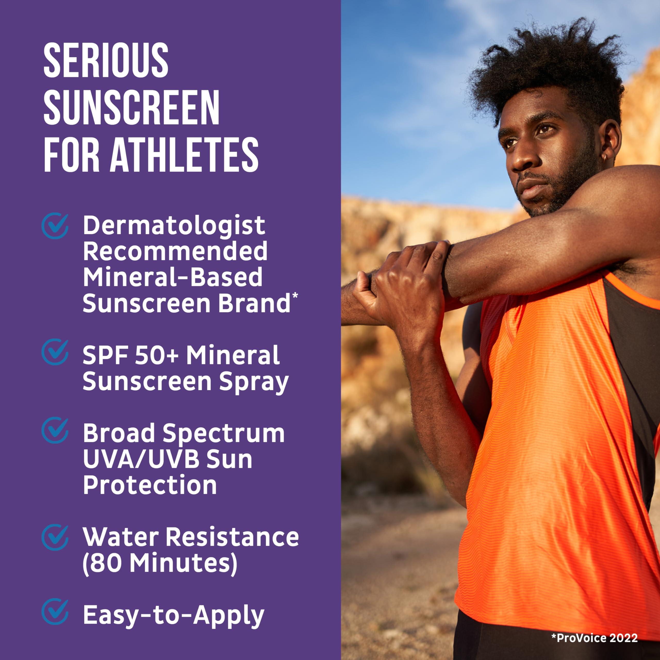 BLUE LIZARD BLUE LIZARD Sport Mineral Sunscreen Spray SPF 50+, Dermatologist-Recommended Brand, Broad-Spectrum UVA/UVB Protection, Water-Resistant, Zinc Oxide Formula, Vegan, 5 fl oz (Pack of 2)