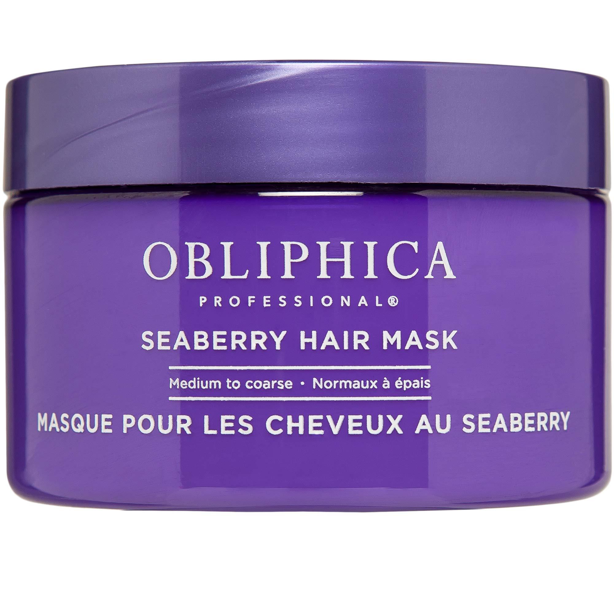 Obliphica Professional Obliphica Seaberry Hair Mask - Deep Conditioning Hydrating Treatment for Dry and Damaged Hair - Moisturizing Hair Repair and Growth Mask for Medium, Coarse, and Color-Treated Hair - 8.5 Ounces