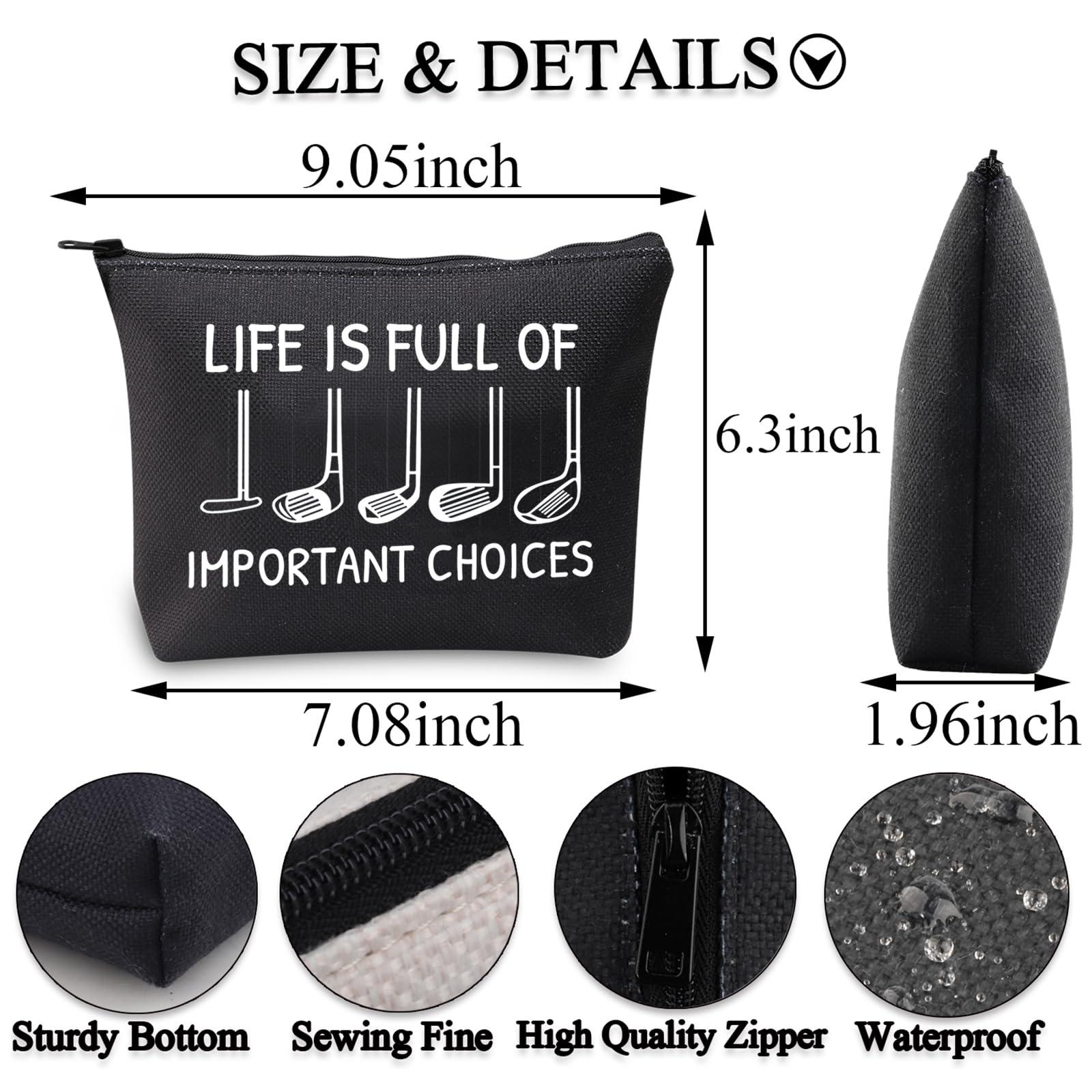 BDPWSS BDPWSS Golf Gifts For Women Golfers Golfing Accessories Golf Player Gift Life Is Full Of Important Choices Golf Makeup Bag (Choice golf blbag)