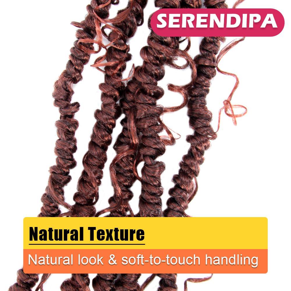 SERENDIPA SERENDIPA Goddess Passion Twist Hair with Curly End 12 Inch Short Pre-Looped Boho Style Crochet Braids Pre-twisted (8 Packs, T350)