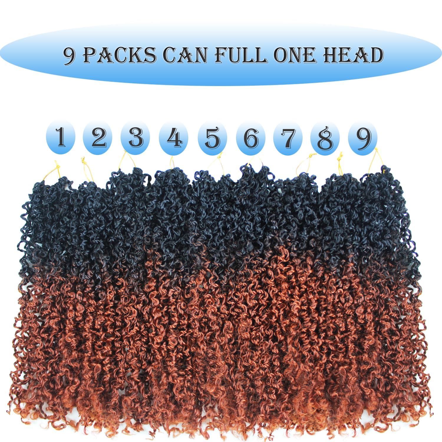Trekci 12 Inch 9 Packs Yanky Twist Crochet Hair Pre-Twisted Curly Braiding Hair Extensions Pre-looped Senegalese Twist Braids Synthetic Curly Crochet Hair For Black Women(12inch, 9pack, 1b/350)