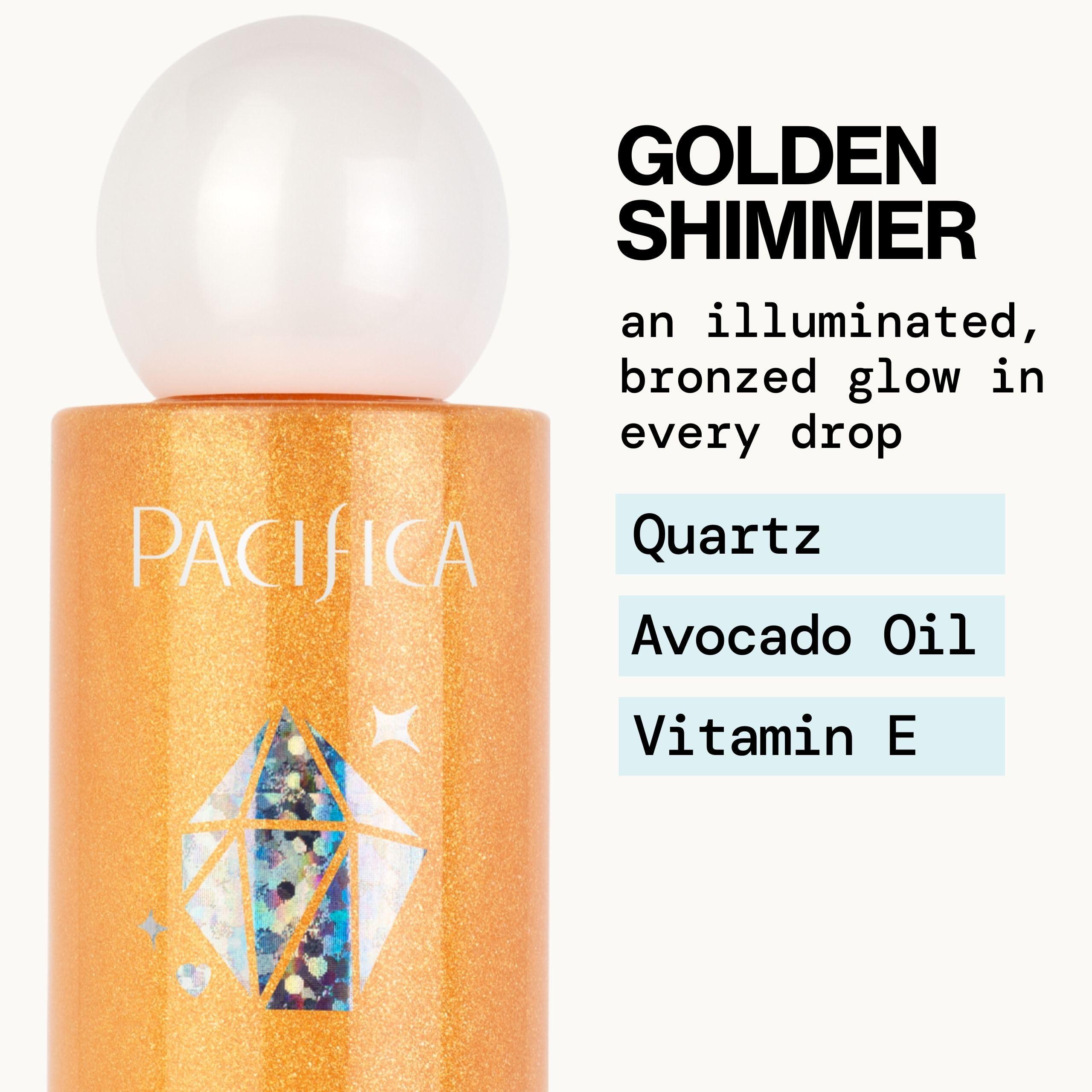 Pacifica Pacifica Bronzing Body Oil Crystal Bronze Shimmering Oil for Natural Sun-Kissed Glow, Hydrating Body Illuminator, Vanilla Coconut Scent, Vegan & Cruelty-Free, Clean Beauty, 4 fl oz