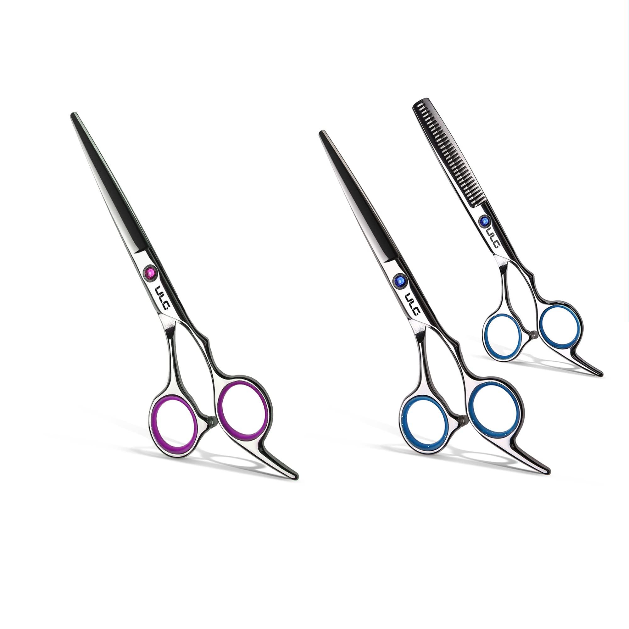 ULG Hair Cutting Scissors Thinning Shears Kit ULG Professional Barber Hairdressing Texturizing Salon Razor Edge Scissor Japanese Stainless Steel 6.5 inch