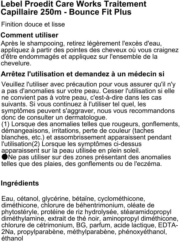 ProEdit Home Charge Lebel Cosmetics ProEdit Care Works Treatment Bounce Fit Plus - 250ml