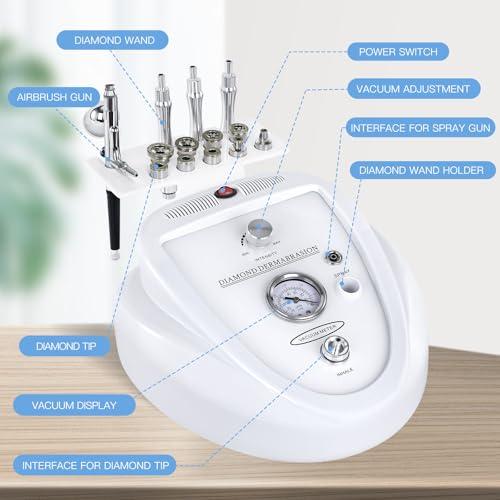 Beauty Star Upgraded 2 IN1 Diamond Microdermabrasion Machine, Beauty Star Professional Diamond Dermabrasion Facial Devices System at Home, Face Pore Cleansing Tool(65-68cmHg Vcuum Suction)