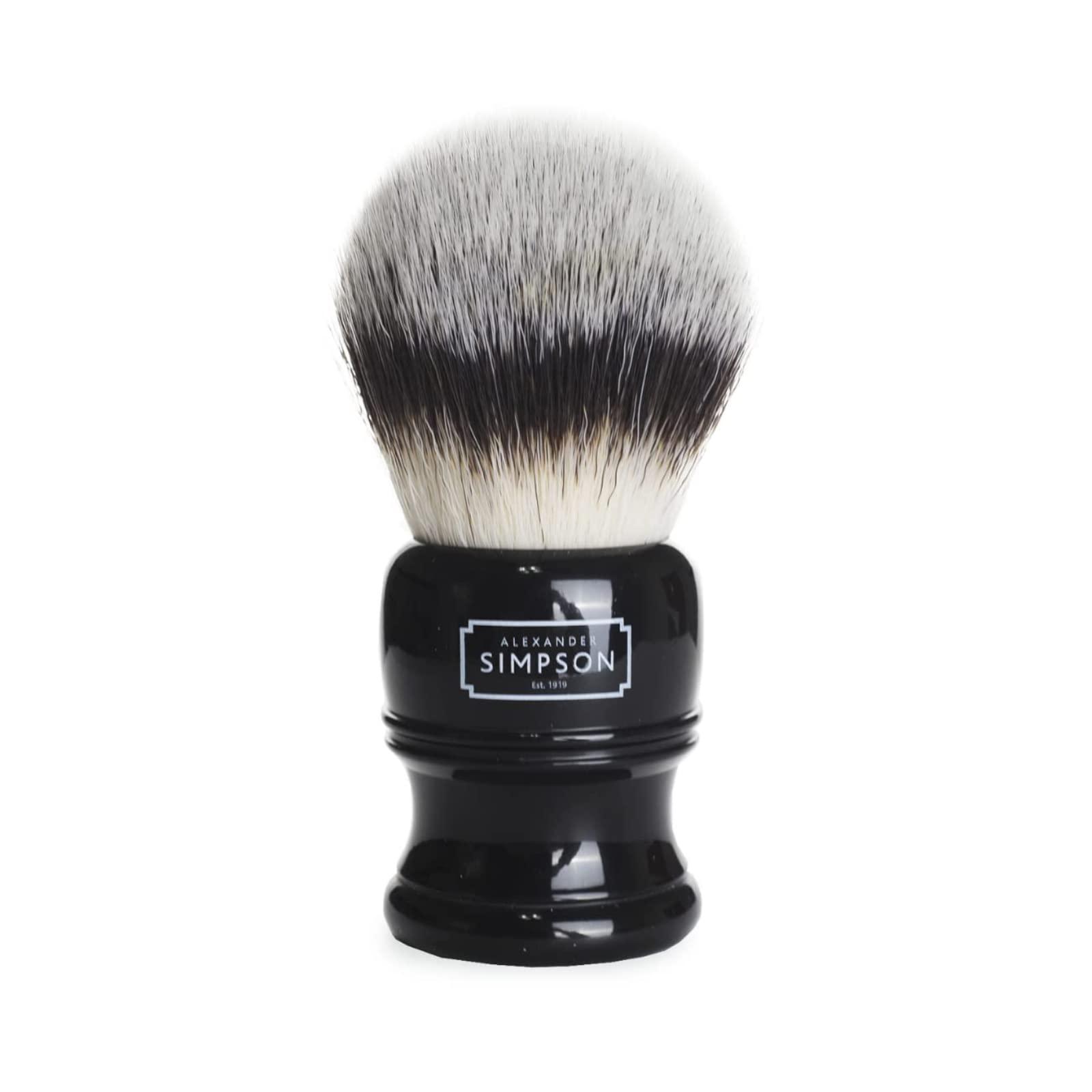 Simpson Shaving Brushes Alexander Simpson Trafalgar Synthetic Shaving Brush - Simpson Shaving Brushes - Faux Ivory Handle (T3 Ebony)