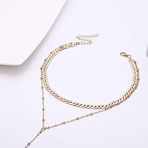 Olbye Olbye Wrap Y Necklace Choker Gold Sequin Necklace Chain Tassel Pendant Necklace for Women