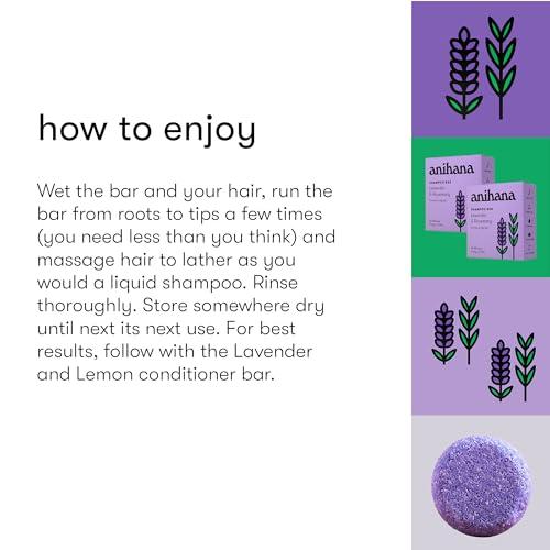 ANIHANA ANIHANA Shampoo Bar for Thin Fine Oily Hair Gives Hair Volume & Body Natural Healthy Look and Shine Paraben Free Lavender and Rosemary 2.29 oz