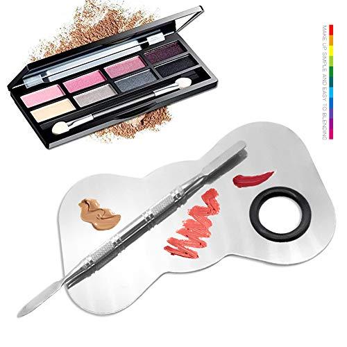 ACKLLR ACKLLR 2 Pack Professional Makeup Palette, 2 Types Pro Lady Stainless Steel Cosmetic Artist Spatula with Spatula Tool for Mixing Foundation