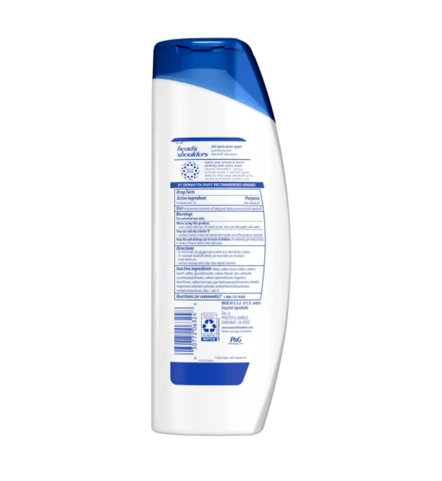 Head & Shoulders Head & Shoulders Men Old Spice Pure Sport Anti-Dandruff Shampoo, Paraben Free 12.5 Fl Oz (Pack of 2)