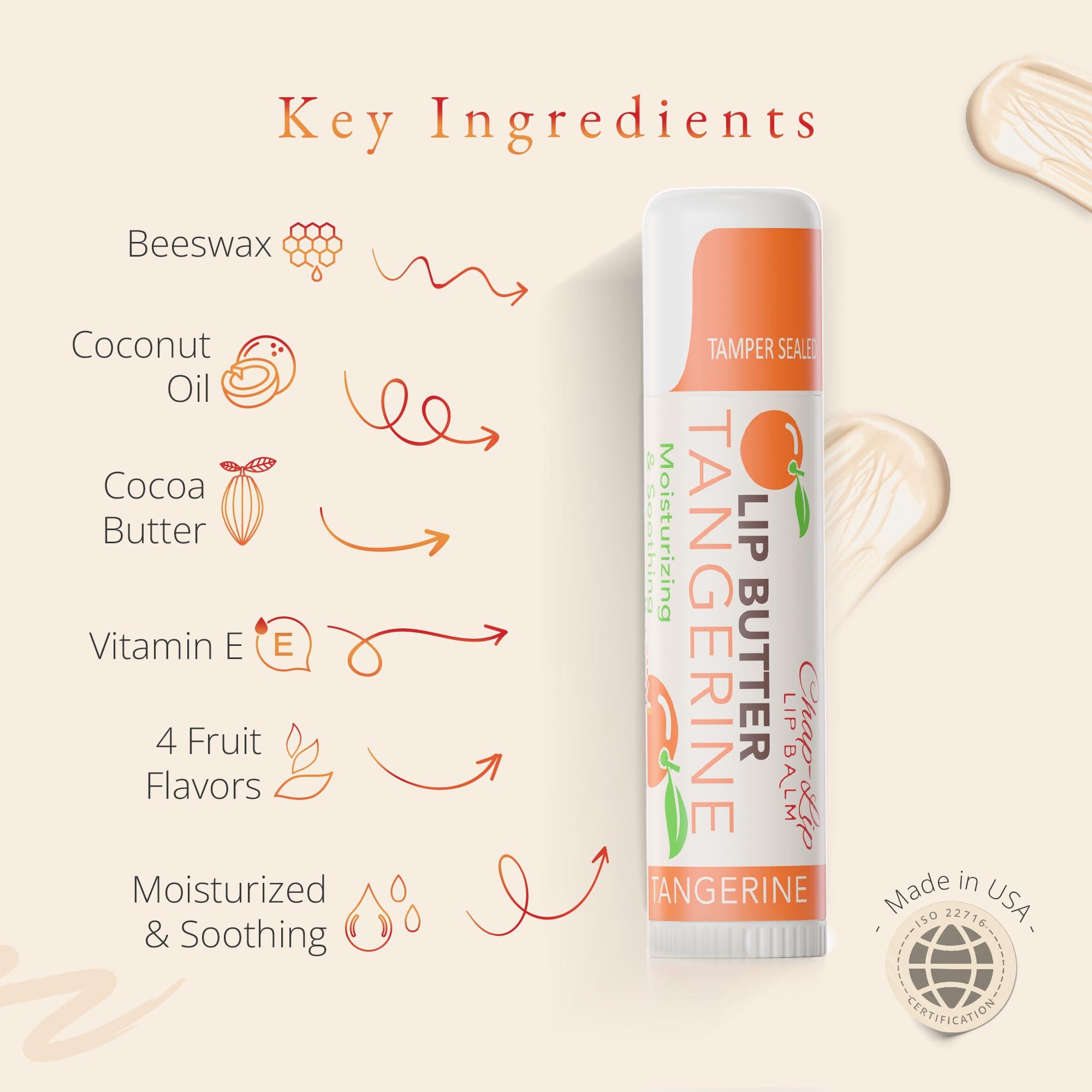 Chap-Lip CHAP-LIP Original Lip Balm Hydrating Bulk Chap Stick with Fruit Flavors, Coconut Oil, and Cocoa Butter - Christmas Gift Stocking Stuffers Lip Therapy Pack for Men and Women - Made in the USA, 24 Pack