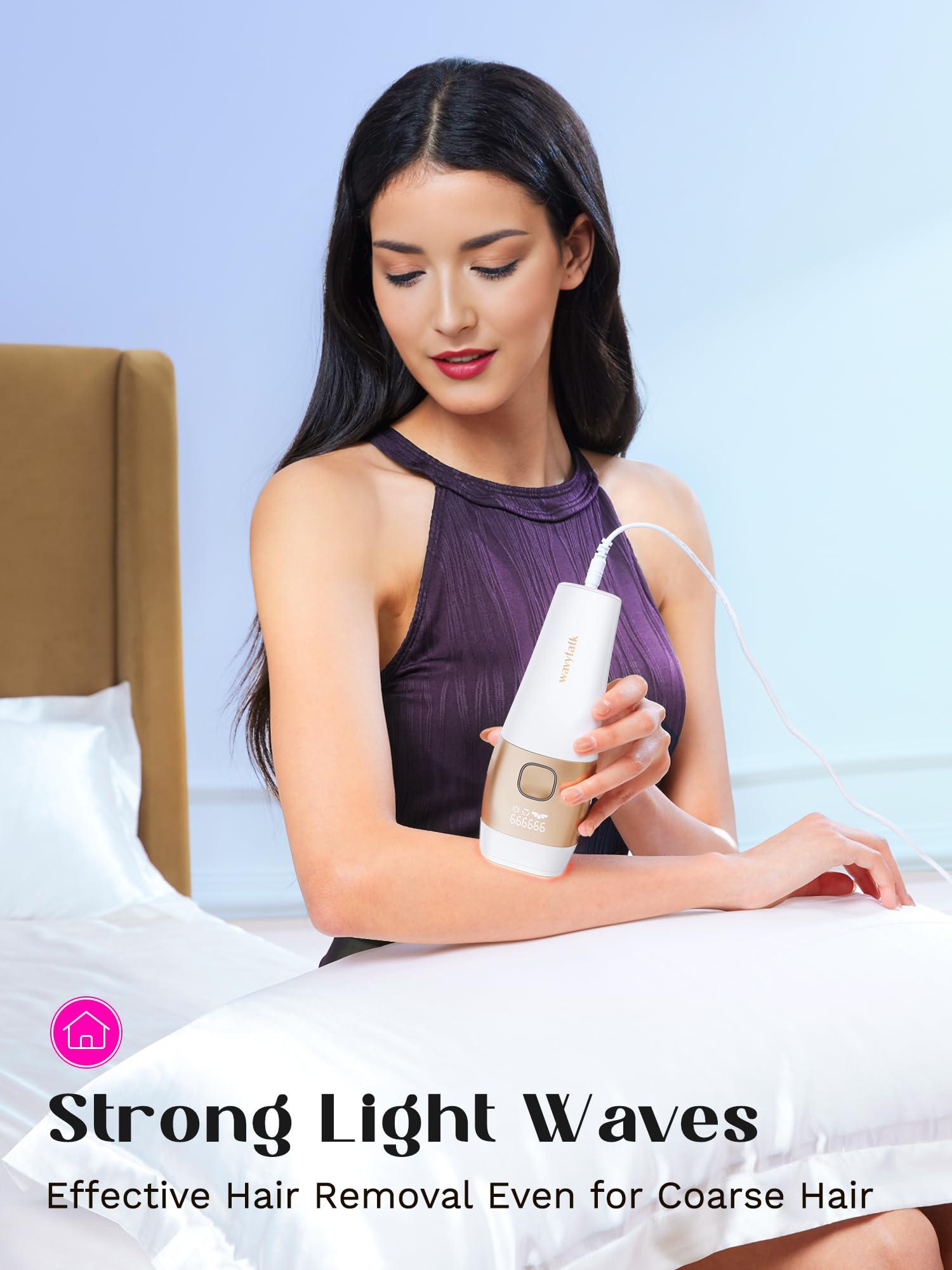 wavytalk Laser Hair Removal for Women and Men,IPL Hair Removal with Ice Cooling Function for Nearly Painless and Long-Lasting Results,24J High Energy IPL Laser Hair Removal for Armpits Legs Arms Bikini,Corded