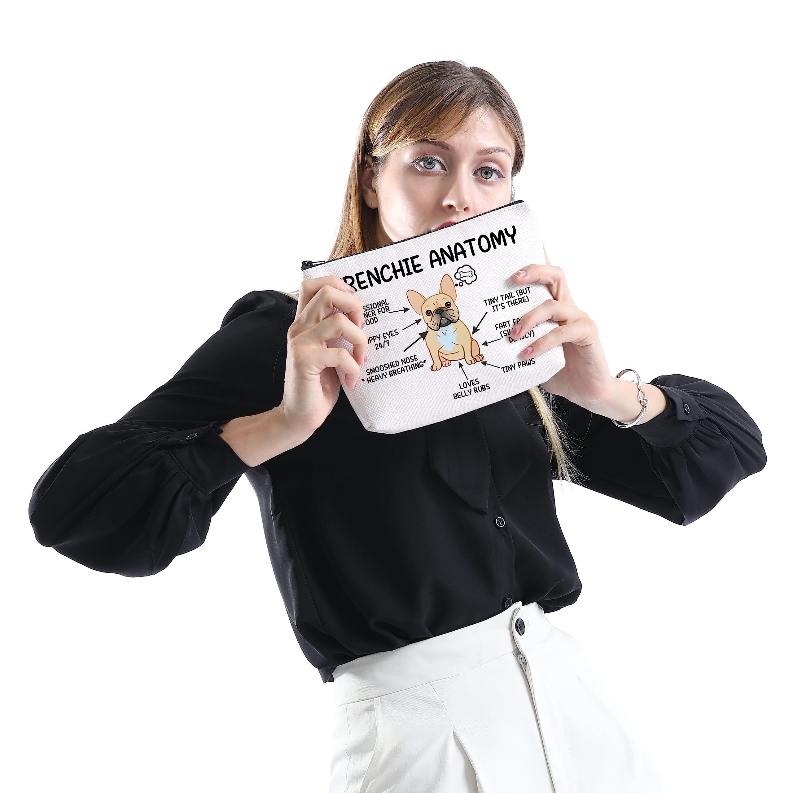 XYANFA XYANFA Frenchie Anatomy French Dog Makeup Bag French Dog Lover Gift Frenchie Mom Frenchie Dog Cosmetic Bag (FRENCHIE ANATOMY)