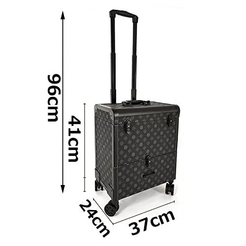HJXGQJM Rolling Makeup Case Travel Train Case With Wheels Cosmetic Trolley, Aluminium Make Up Case, Professional Make Up With Drawers,Black Travel Makeup Bag Cosmetic Case cosmetic case ( Color : Yellow )