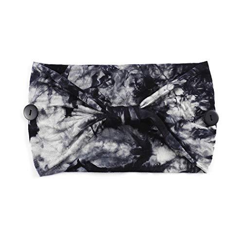 Bohend Bohend Boho Button Headband Wide Stretchy Daily Use Knotted Headwear Sport Athletic Yoga Gym Hair Accessories for Women and Girls(3pcs) (I)