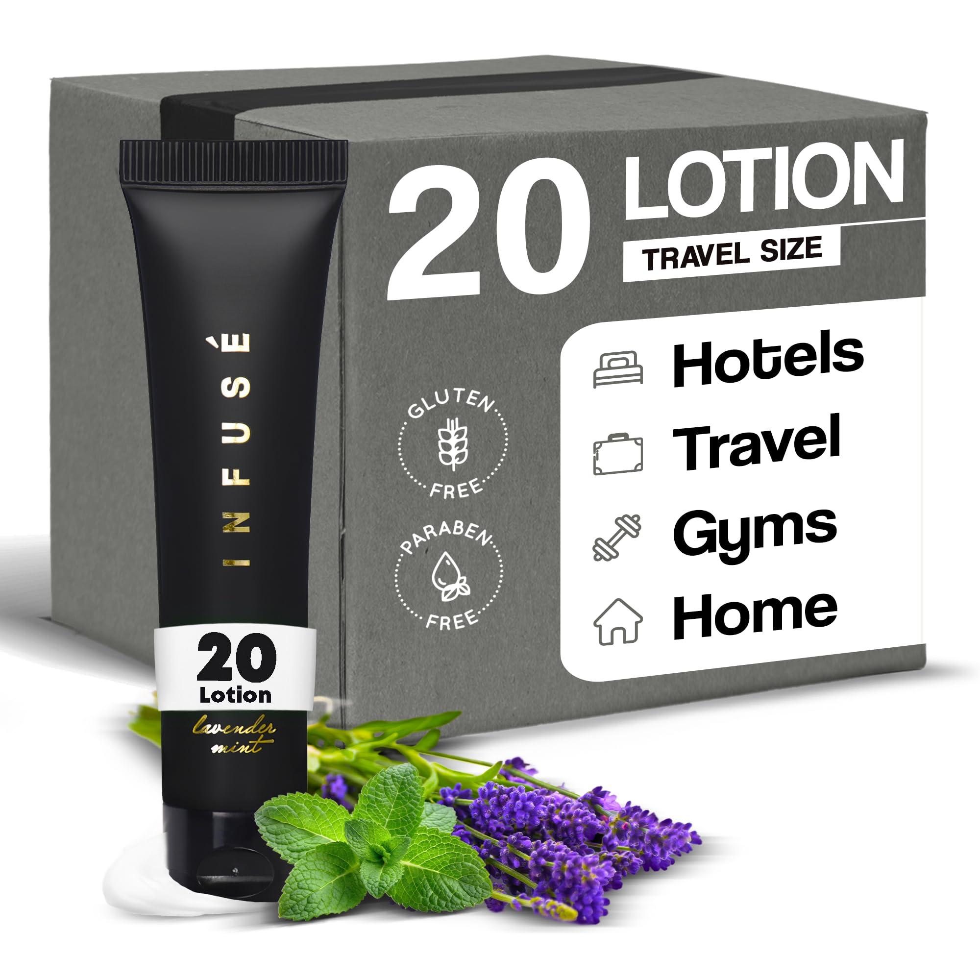 Infuse Infuse Black Hotel Toiletries Bulk | 1 oz Lotion Travel Size | For Hotels, Vacation Rentals, Gym, Luxury, Airport | Case of 20