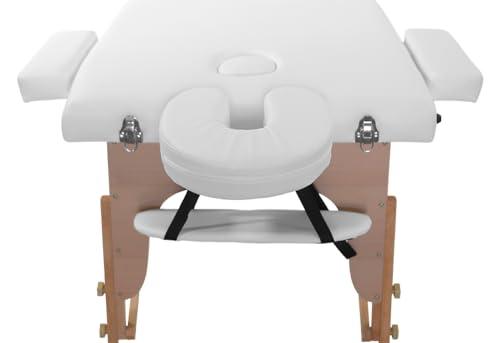 SKINACT SKINACT Portable Massage Table with Reclineable Back (White)