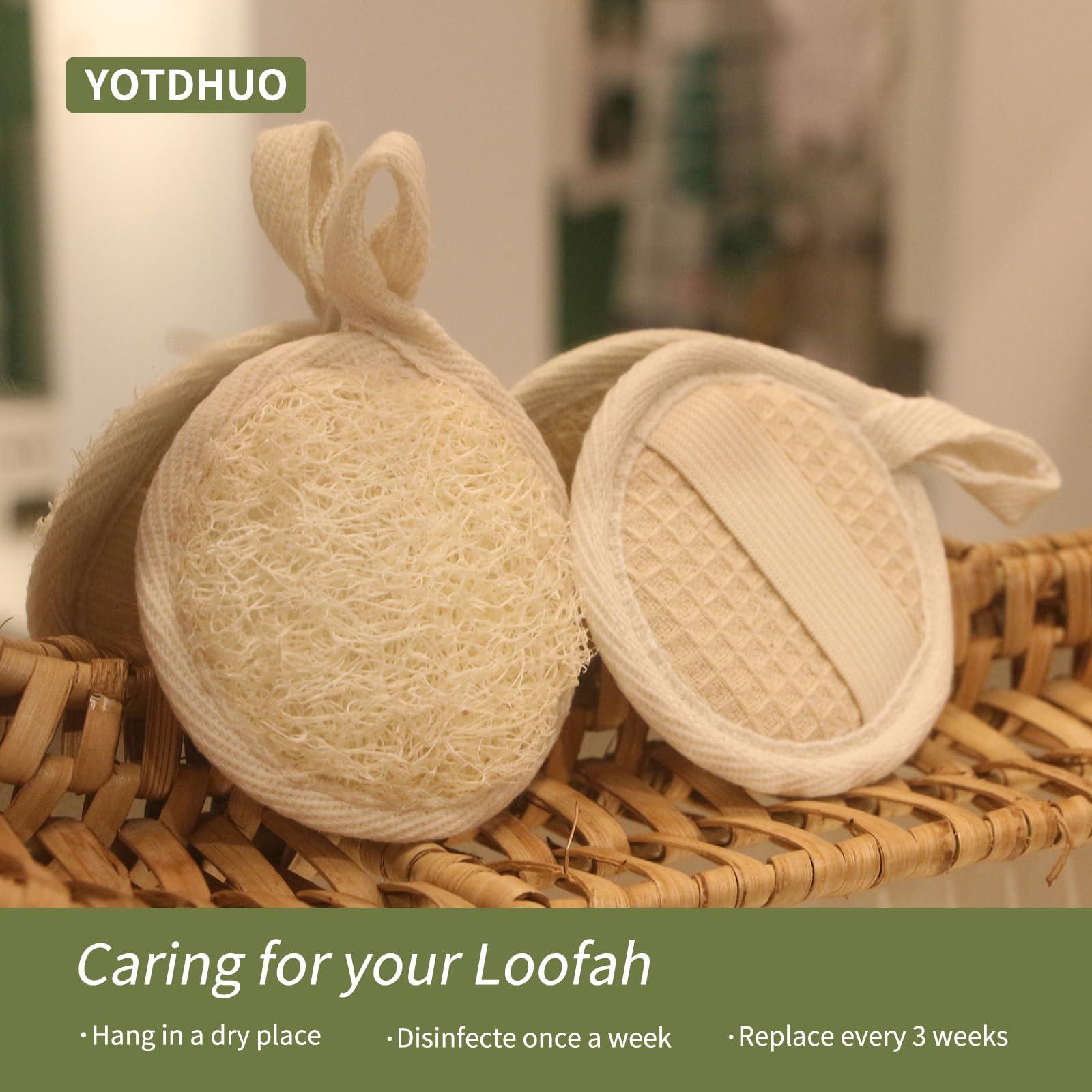 YOTDHUO Egyptian Loofah Face Scrubber(2Pack),Exfoliating Facial Scrub Pads Made from Natural Luffa for Women