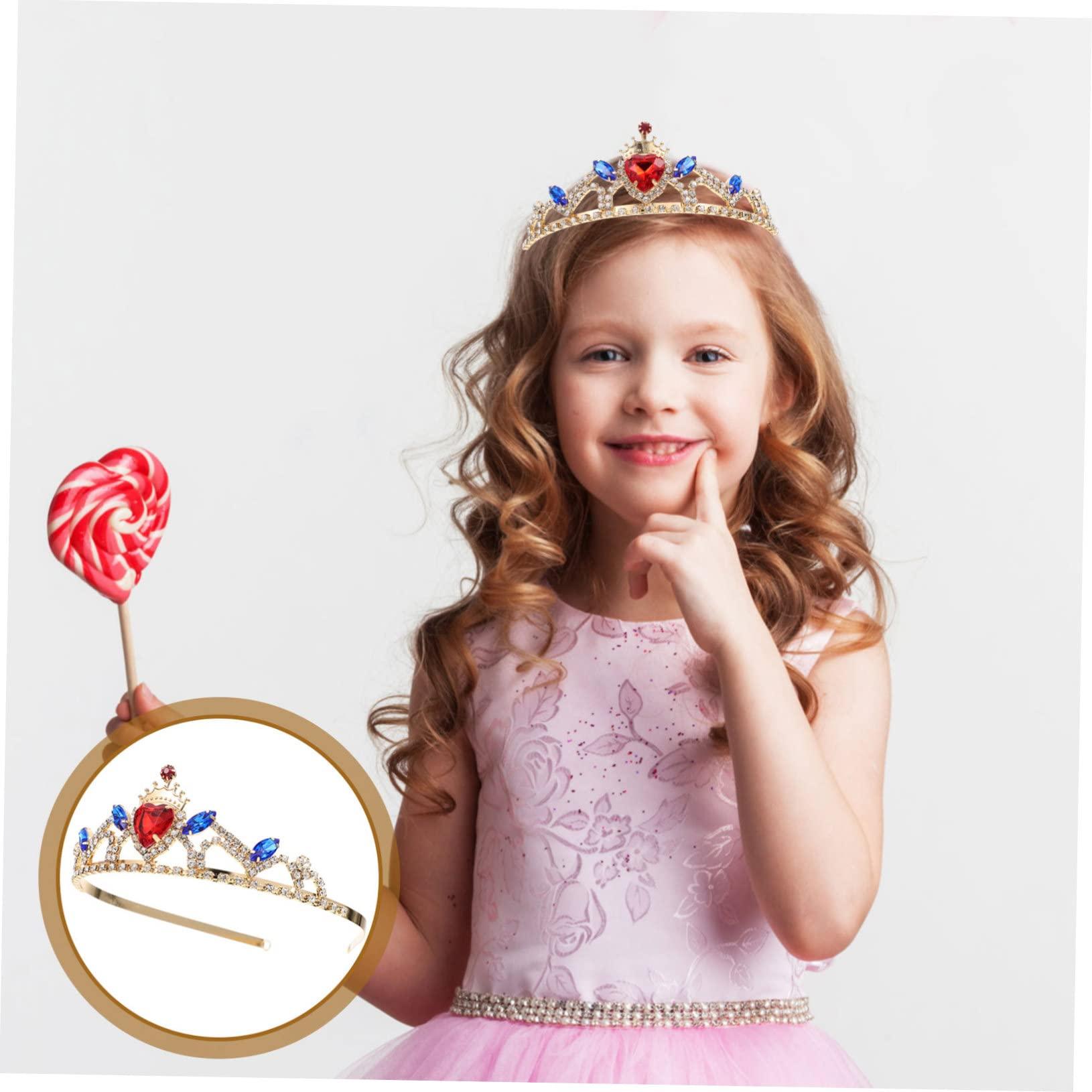 Beatifufu Beatifufu Little Girl Headband Tiara Girls Hair Accessories for Boys and Girls Beautiful Rhinestone Inlaid Princess Hair Clip for Birthday Party