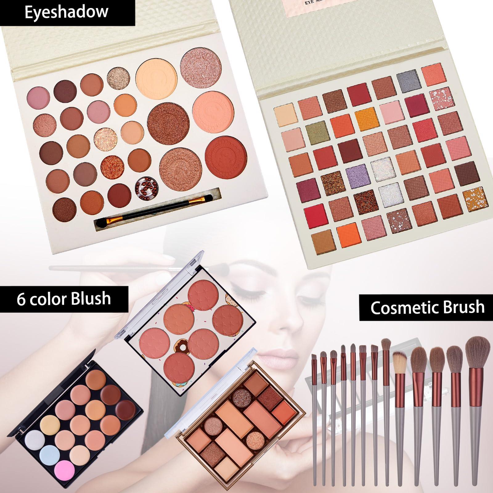 SIGHTLING All in One Makeup Kit for Women Full Kit, Travel Makeup Kit, Makeup Gift Set for Women & Girls, Makeup Essential Bundle Include Foundation Eyeshadow Palette Lipstick Eyebrow Pencil Cosmetic Brush Set