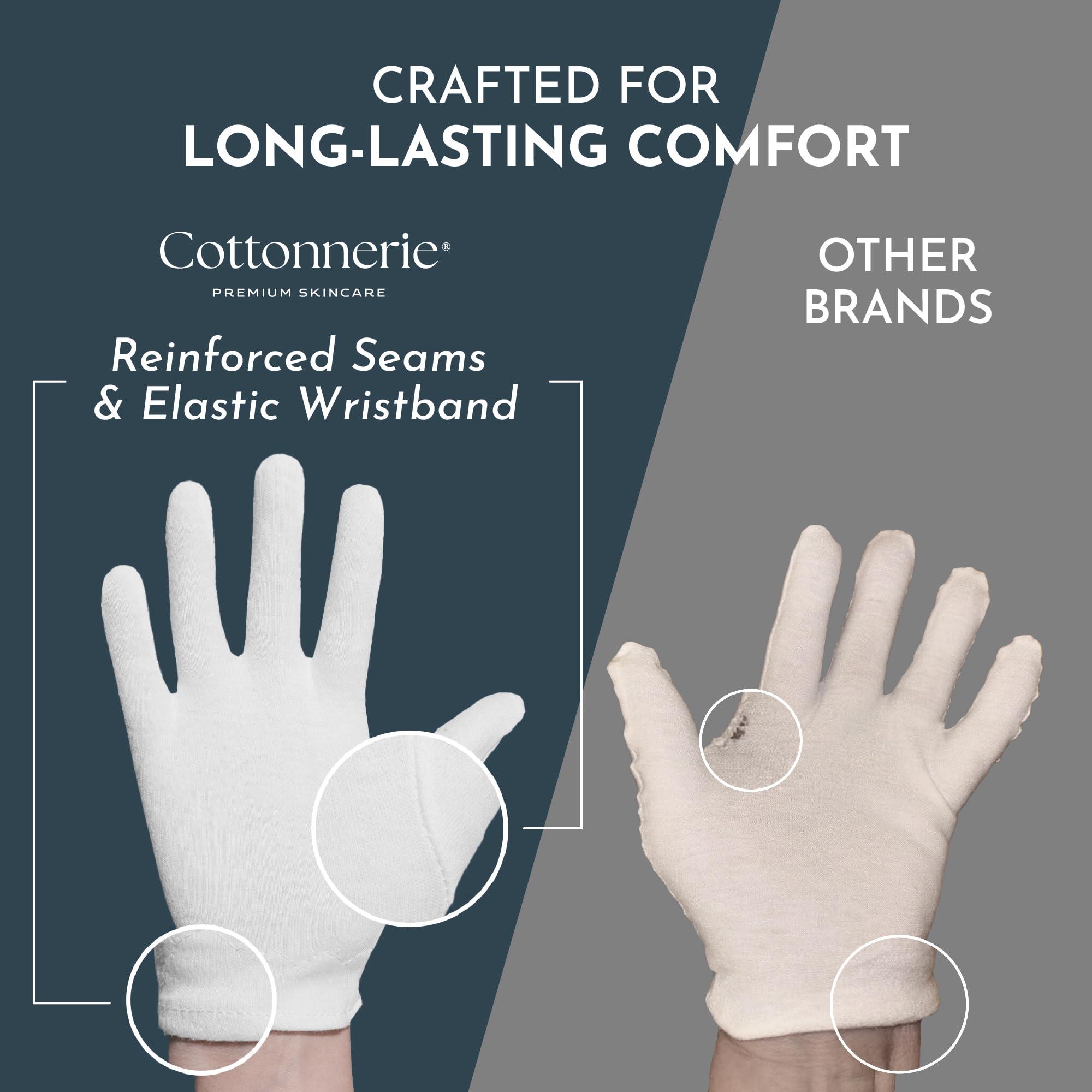 Cottonnerie Gaxcoo Cottonnerie Cotton Gloves for Dry Hands Sleeping, Moisturizing Gloves Overnight, Hand Moisturizer Gloves, Moisture Gloves for Dry Hands Overnight, Sleeping Gloves, Eczema Gloves, Medium 1 Pair