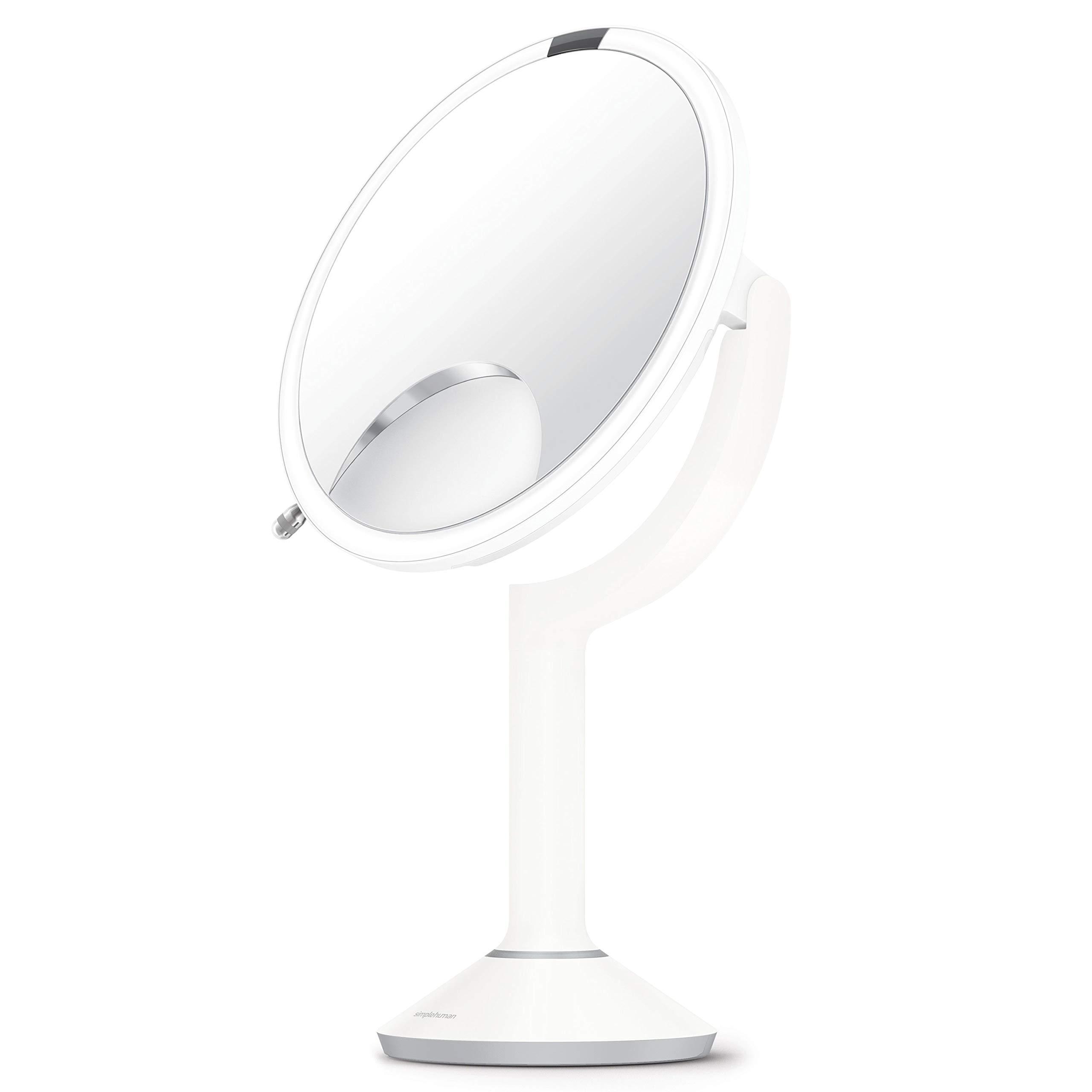 simplehuman simplehuman ST3038 20cm Sensor Mirror Trio with Touch-Control Brightness, White Stainless Steel