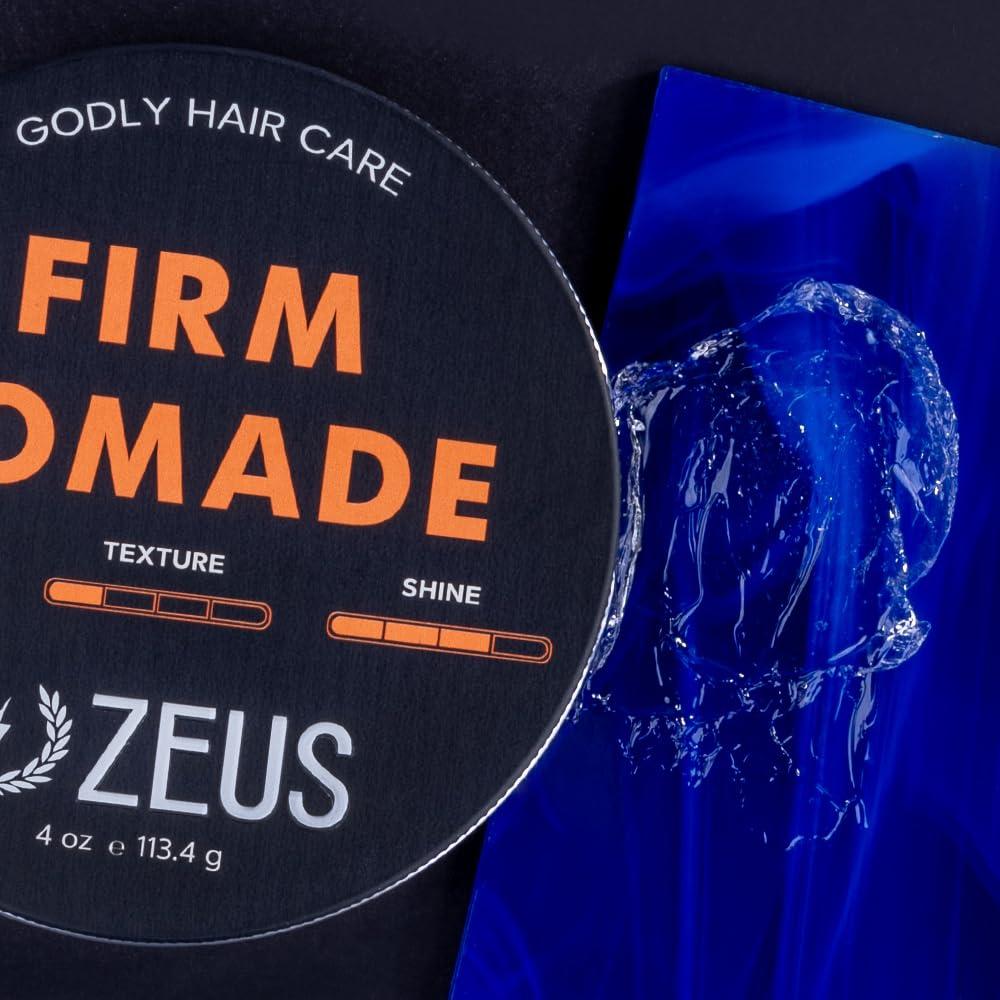 ZEUS ZEUS Water-Based Pomade, Natural Shine All Day Hold - MADE IN USA (4 oz.)
