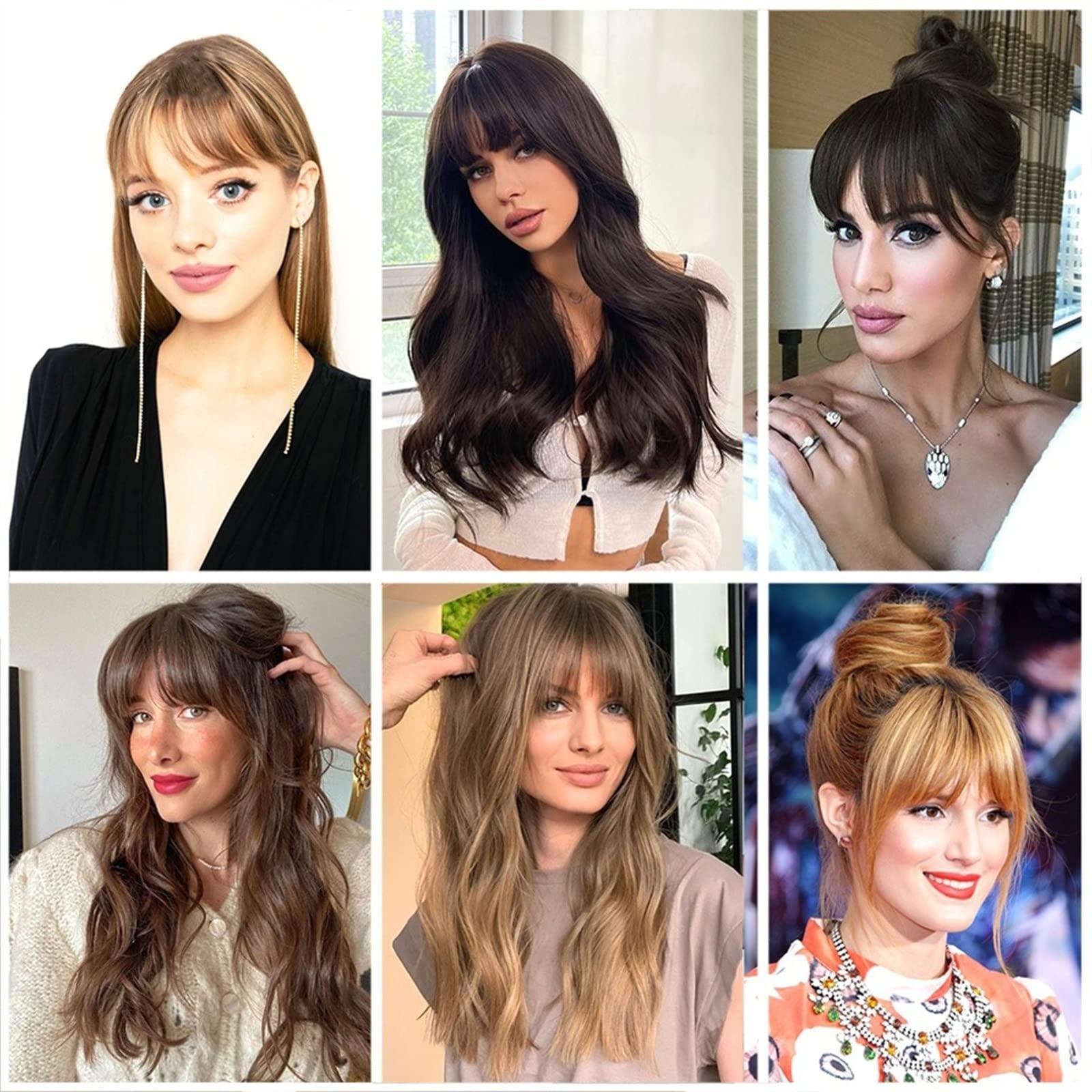 CFGH6FDF CFGH6FDF Bangs Hair Natural Straight Synthetic Blunt Bangs Hair Extensions 6\"\" Short Straight Hairpiece Front Neat Bang Clip-In Full Bangs for Women Bangs Hair Clip(SW65-106)