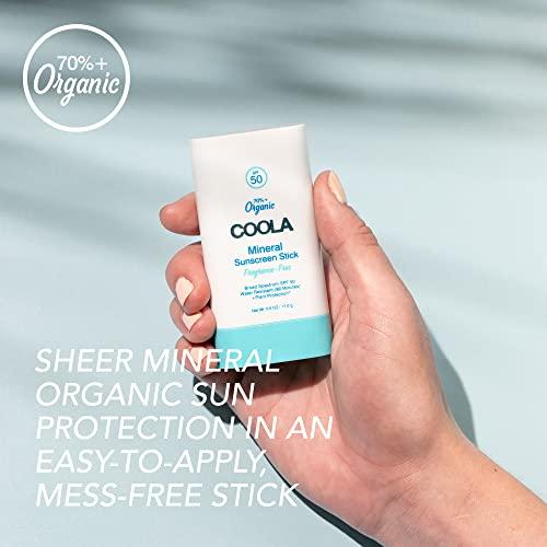 Coola COOLA Organic Mineral Sunscreen SPF 50 Sunblock Stick, Dermatologist Tested Skin Care For Daily Protection, Vegan And Gluten Free, 0.6 Oz