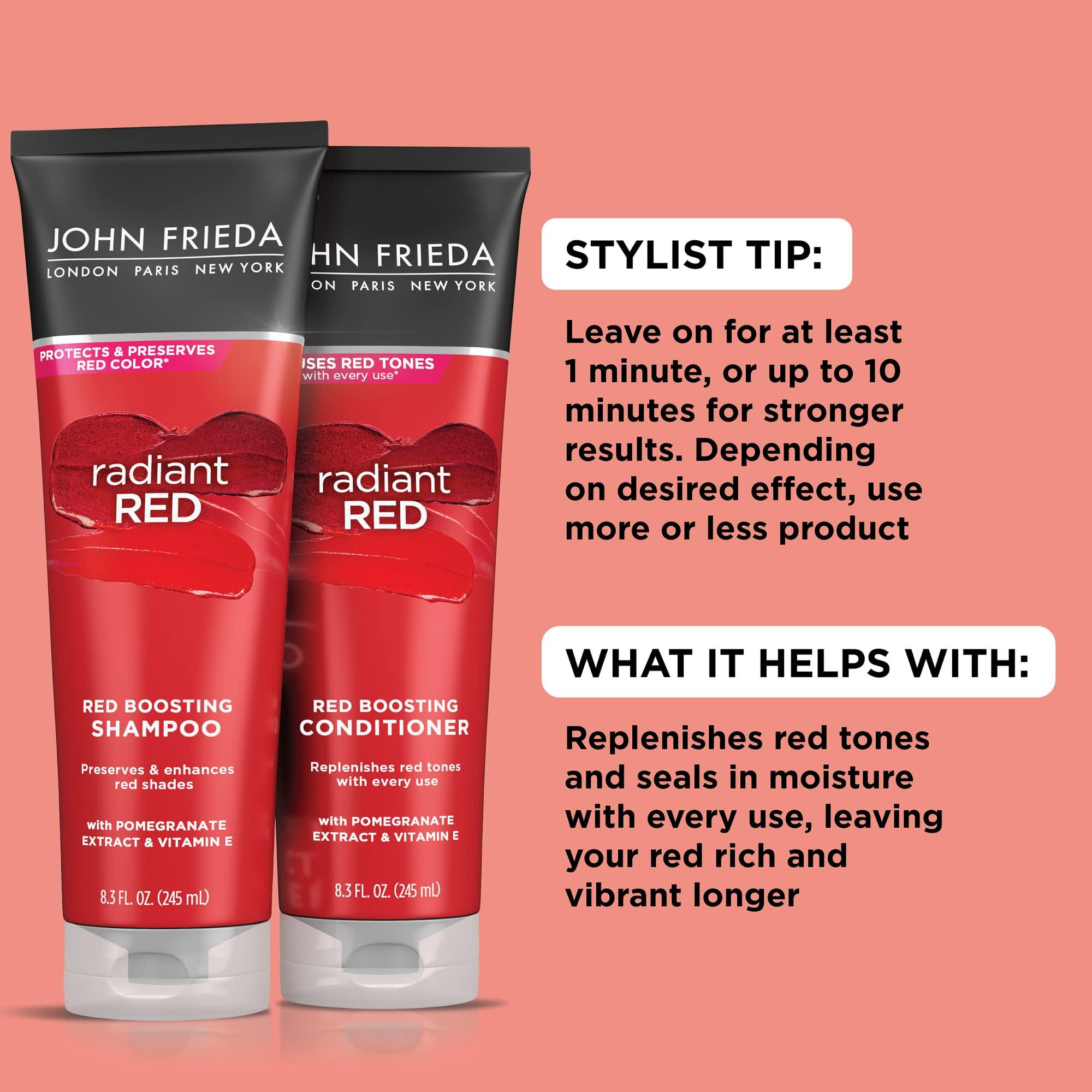 John Frieda John Frieda Radiant Red, Red Boosting Conditioner, Hydrates and Enhances Red Tones with Pomegranate Extract and Vitamin E for Natural or Color-Treated Red Hair, 8.3 Oz, Pack of 2