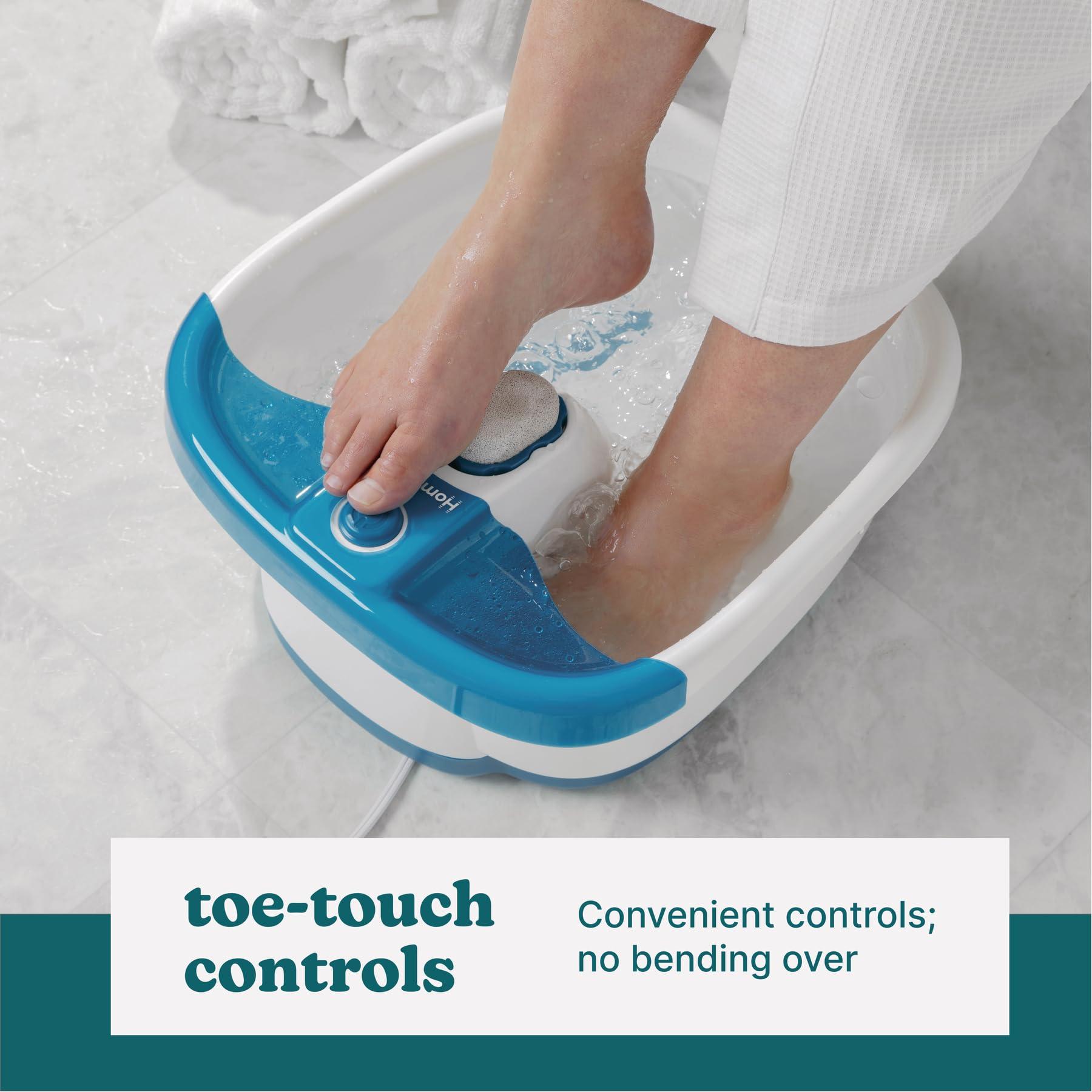 Homedics HoMedics Bubble Mate Foot Spa, Toe Touch Controlled Foot Bath with Invigorating Bubbles and Splash Proof, Raised Massage nodes and Removable Pumice Stone