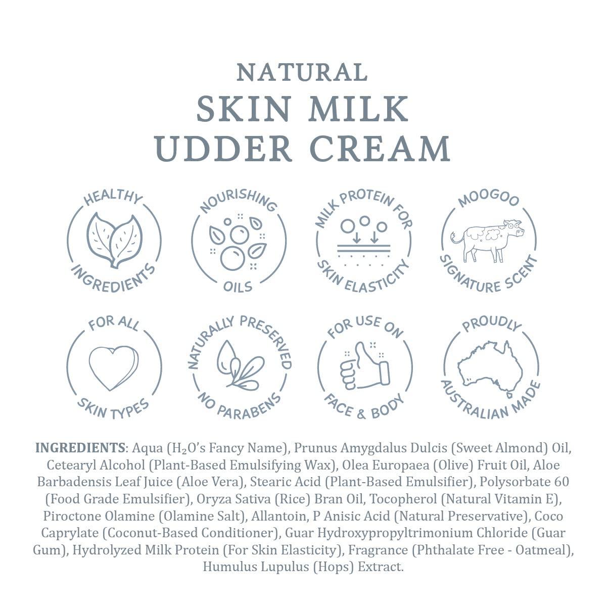 MooGoo MooGoo Natural Skin Milk Udder Cream - Lightweight Face & Body Moisturizer for Sensitive, Irritated, Dry or Itchy Skin, For All Ages Including Children, 120g/4.2oz.