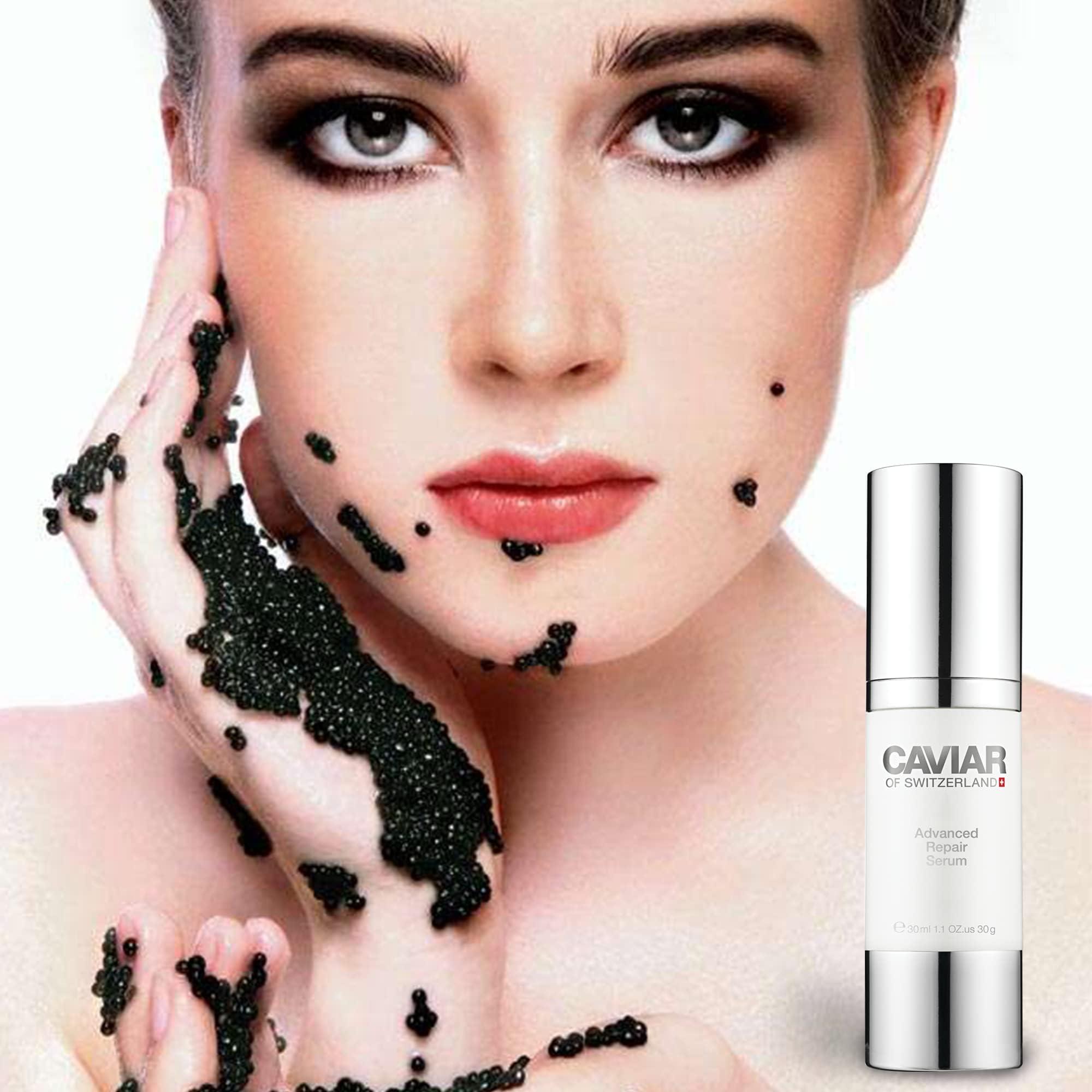 CAVIAR OF SWITZERLAND Caviar Hydrating Extract Face Serum - Advanced Repair Serum for Anti-Aging, Facial Lifting & Firming Effect, Removes Wrinkles & Fine Lines | Glowing Skin with Vitamin E & Reduced Dryness (30ml)
