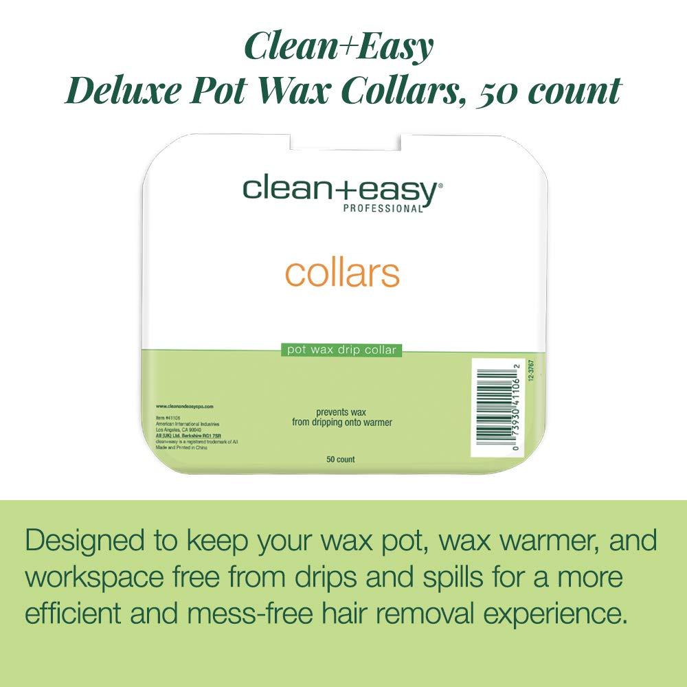 Clean + Easy Clean + Easy Professional Deluxe Wax System - Standard Warmer Collars Prevent Drips for Mess-Free, Effortless Cleanup (50 Count)