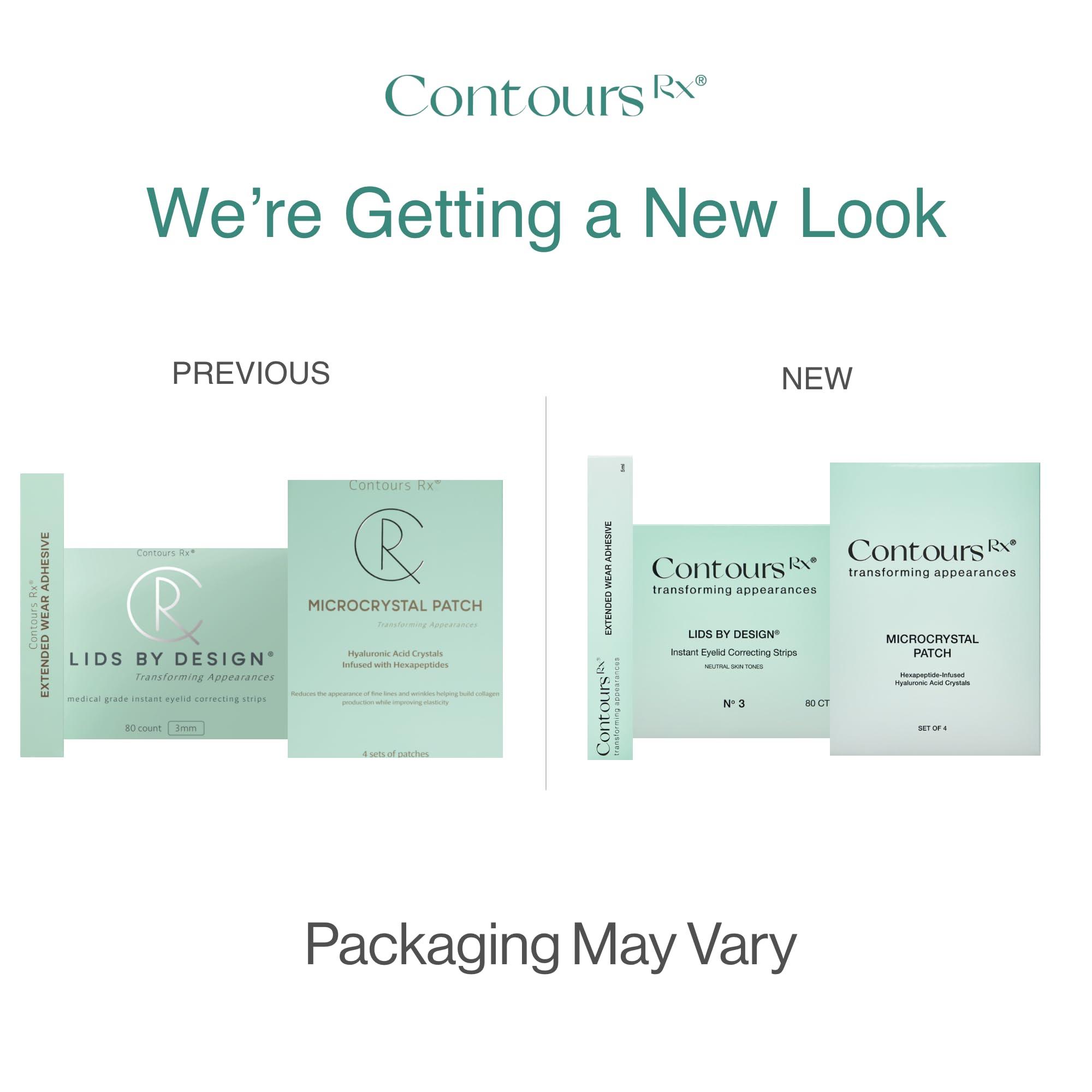 Contours RX Contours Rx Lids By Design - Non-Surgical & Transparent Eyelid Lift Strips - For a More Youthful-Looking Appearance, Reshape and Define with Eyelid Tape for Hooded Eyes (8mm) 80ct