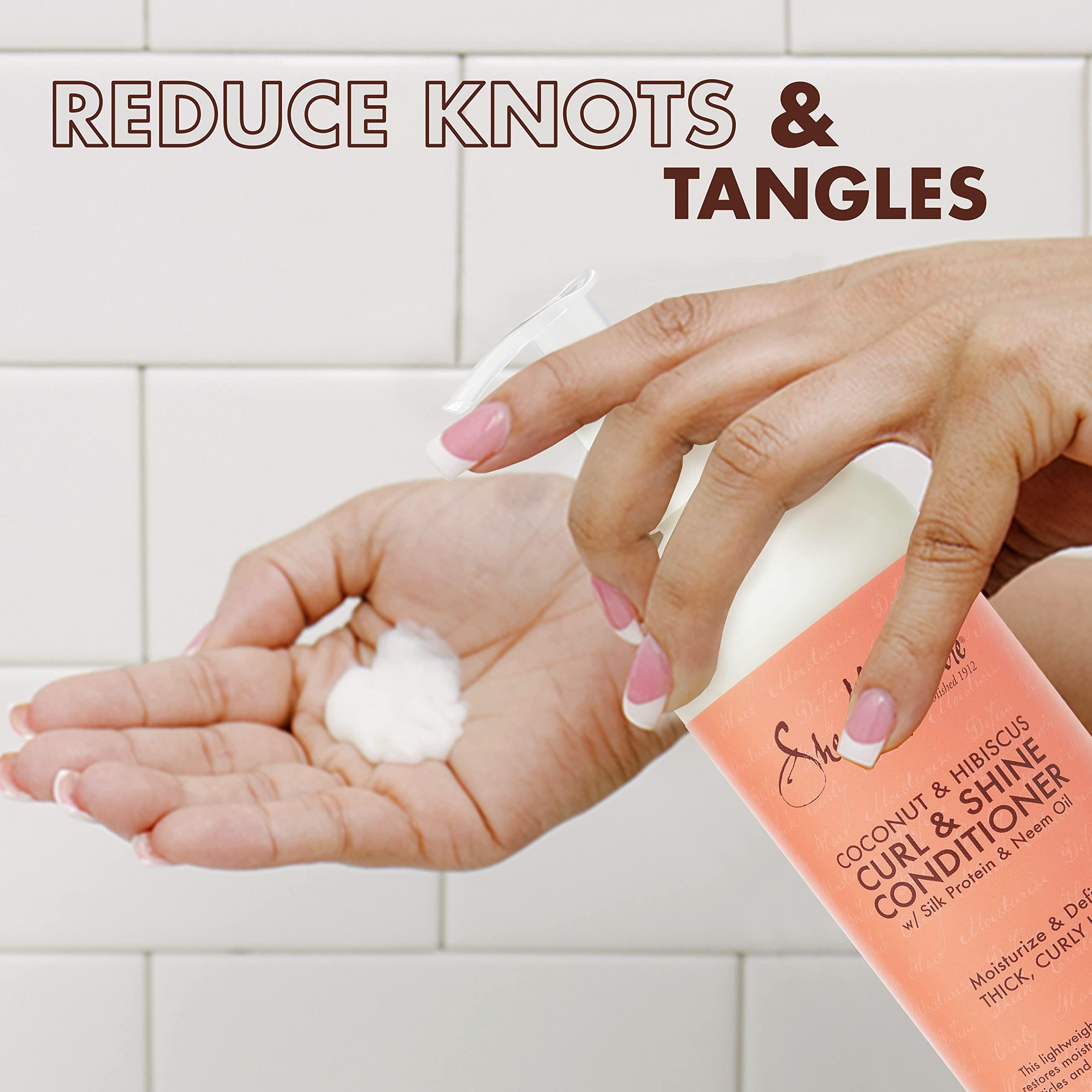 SheaMoisture SheaMoisture Coconut and Hibiscus Conditioner for Dry Curly Hair Coconut and Hibiscus Sulfate Free Conditioner, 24 Fl Oz & Fair Trade Sulfate Free Coconut Hibiscus Curl & Style Milk