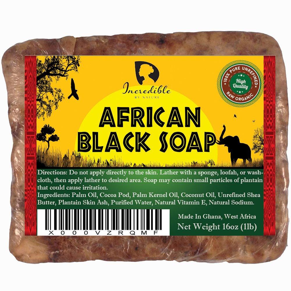Incredible BY NATURE Incredible BY NATURE African Black Soap - 1lb Raw Organic Soap Face & Body Wash