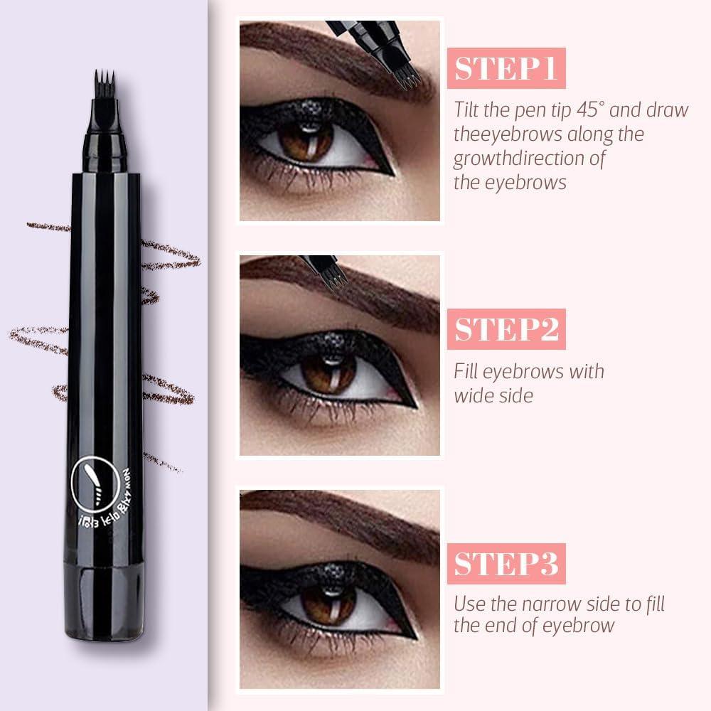 NinthAvenue Basics Whimsyard Eyebrow Pen, Whimsyard Eyebrow Pencil, Whimsyard Eyebrow Pen Waterproof, Whimsyard Microblading Eyebrow Pen,3D Waterproof Microblading Eyebrow Pen Whimsyard,4 Tip Microblade Brow Pen (01+04)
