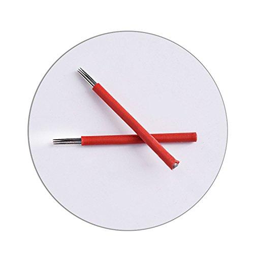 boermeize Makeup Pen Microblading Tool Stainless Steel Eyebrow Microblading Pen with Manual Tattoo Pen and 7RL Round Needle 20pcs for Tattoo Eyebrow Lip Eyeline