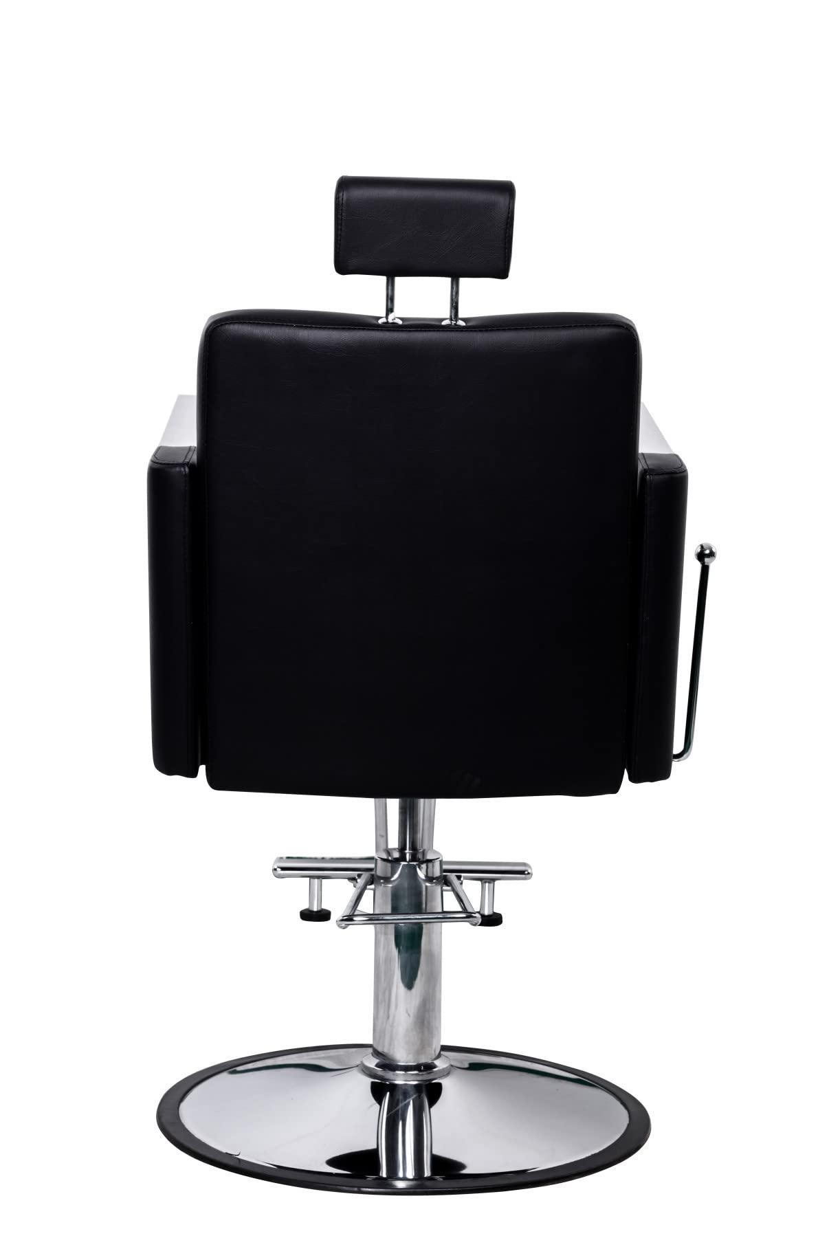 NinthAvenue Basics Salonsunny Black Round Base Heavy Duty Styling Barber Chairs Hydraulic Pump Reclining Spa Shampoo Chairs Cutting Salon Chairs