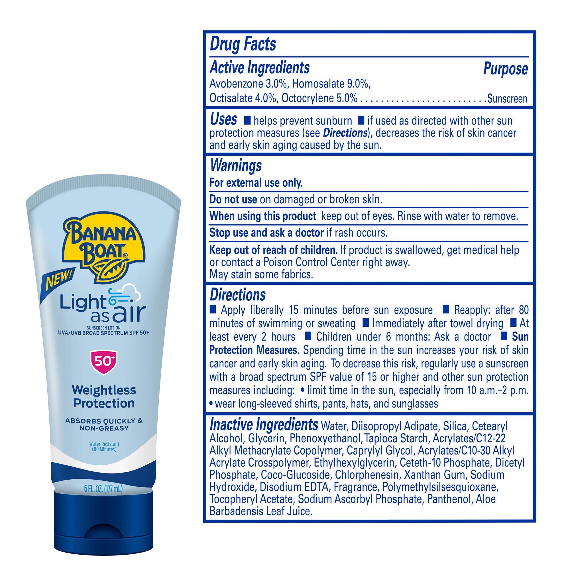 Banana Boat Banana Boat Light As Air Sunscreen Lotion SPF 50 Twin Pack | Lightweight Sunscreen & Sport Ultra SPF 50 Lip Sunscreen Twin Pack | SPF Lip Balm Pack
