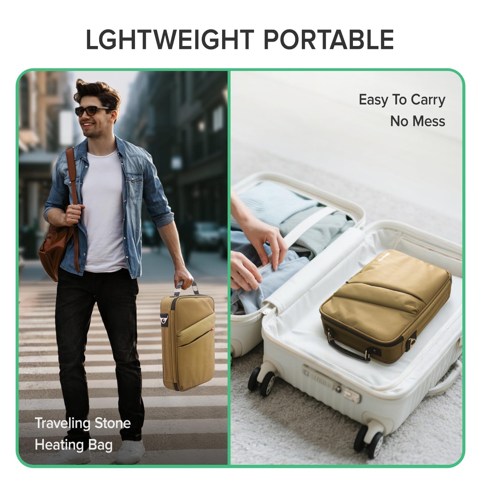 Goodtar Goodtar Portable Hot Stones Warmer Set Spa Salon Massage Digital Electric Heater Kit with 16 Basalt Stones