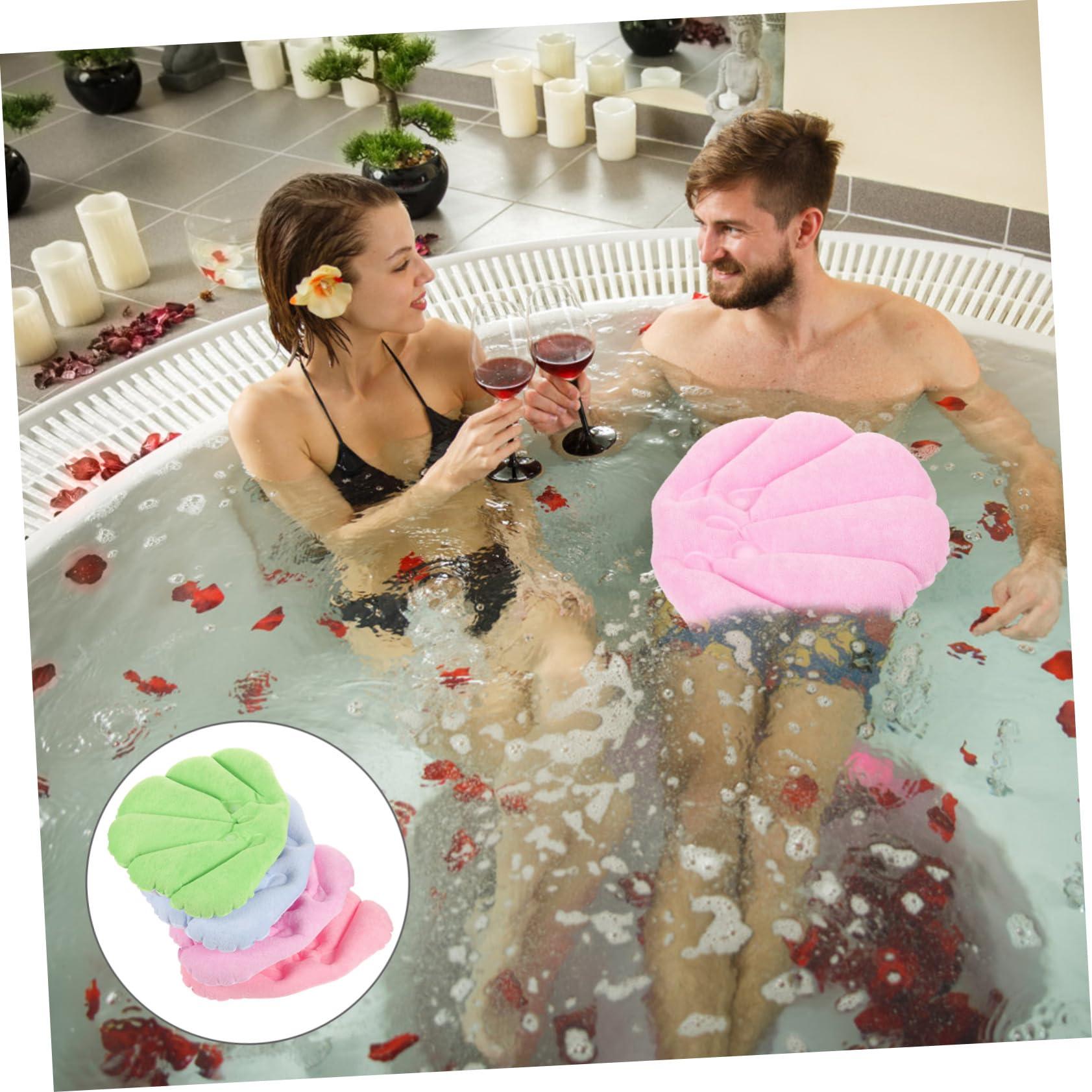 Healeved Healeved 4pcs Bath Tub Pillow Suction Cup Inflatable Spa Pillow for Neck Support Comfortable Headrest Pillow for Bathtub Hot Tubs