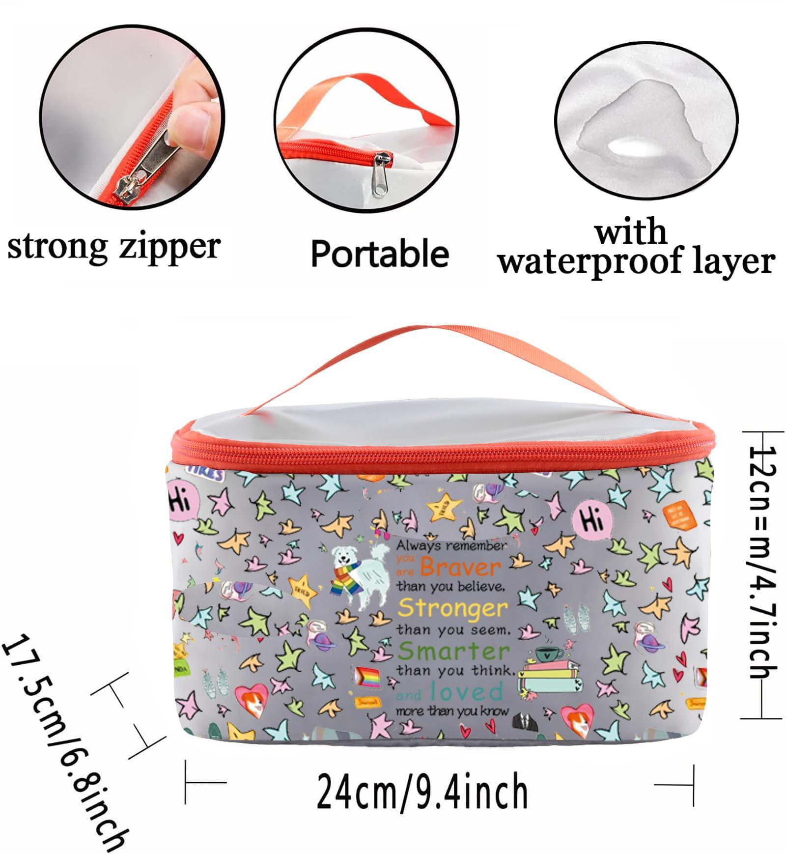 PXTIDY PXTIDY Heart Stop Tv Show Cosmetic Makeup Case Lgbtq Gift Hi Hi Leaves Travel Zipper Pouch Spotify Inspired Makeup Bag